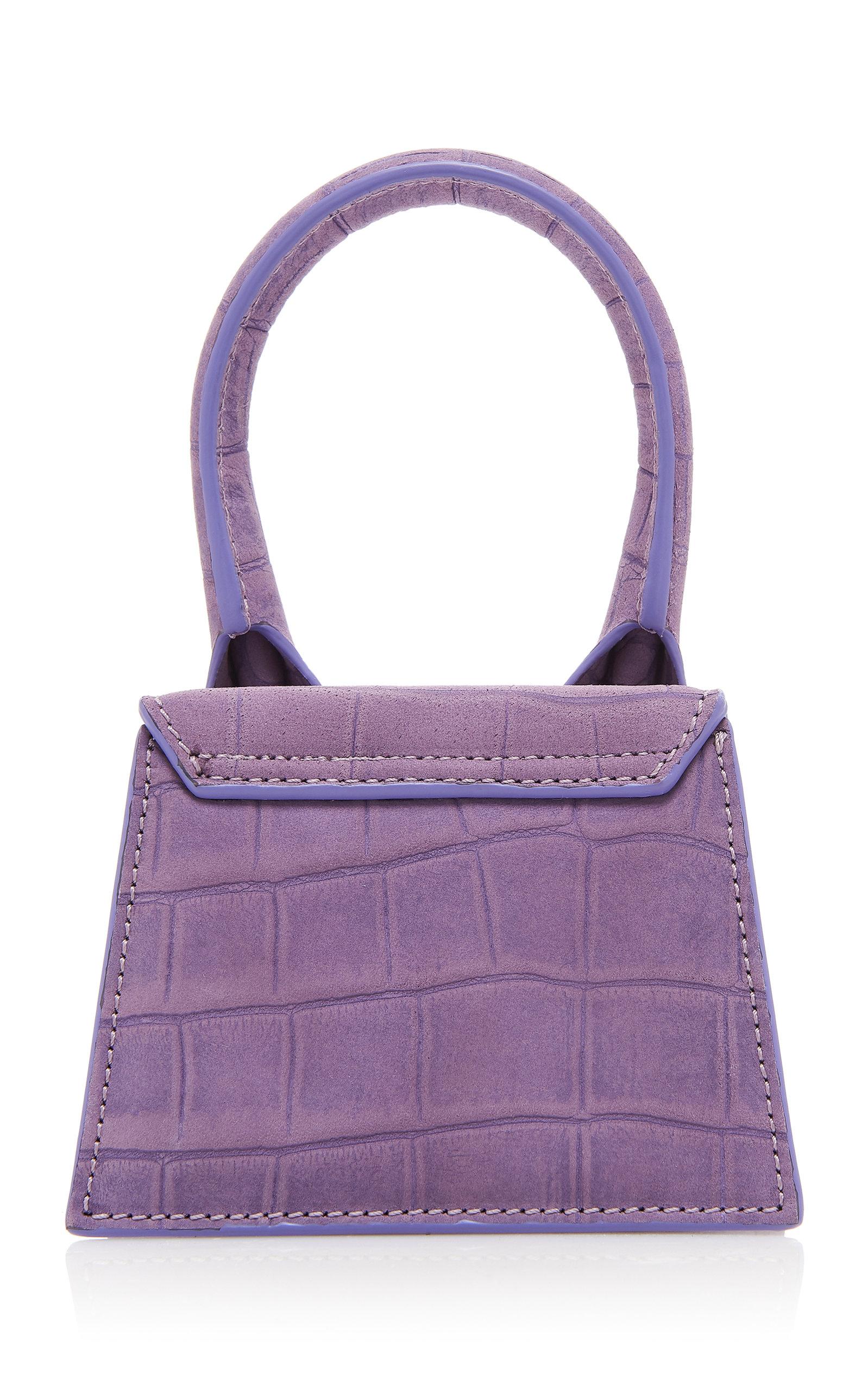 Jacquemus Le Chiquito Croc-effect Leather Top Handle Bag in Purple - Lyst