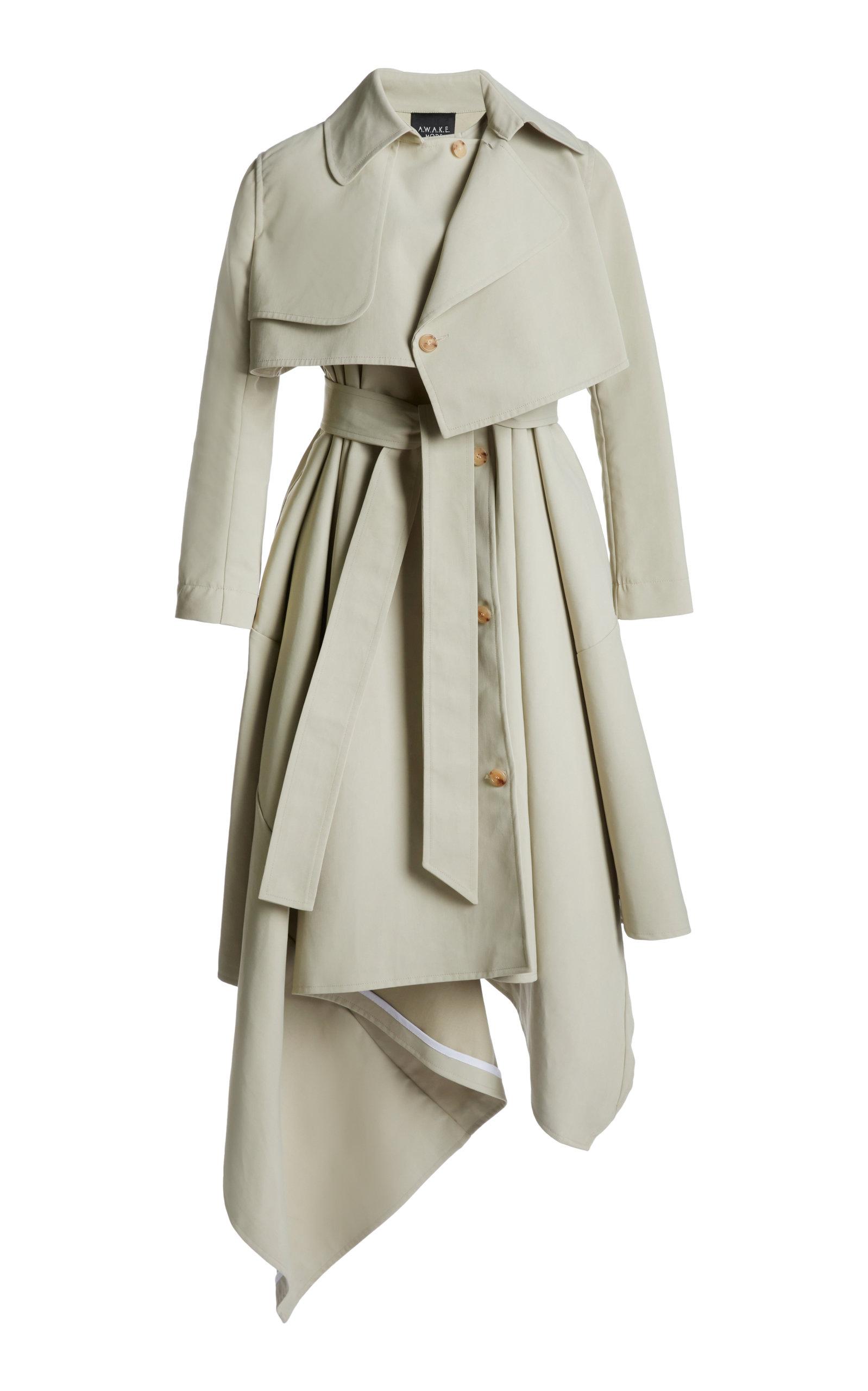 人気No.1 MODE A.W.A.K.E. Asymmetric Grey in Coat Trench Gabardine ジャケット・アウター