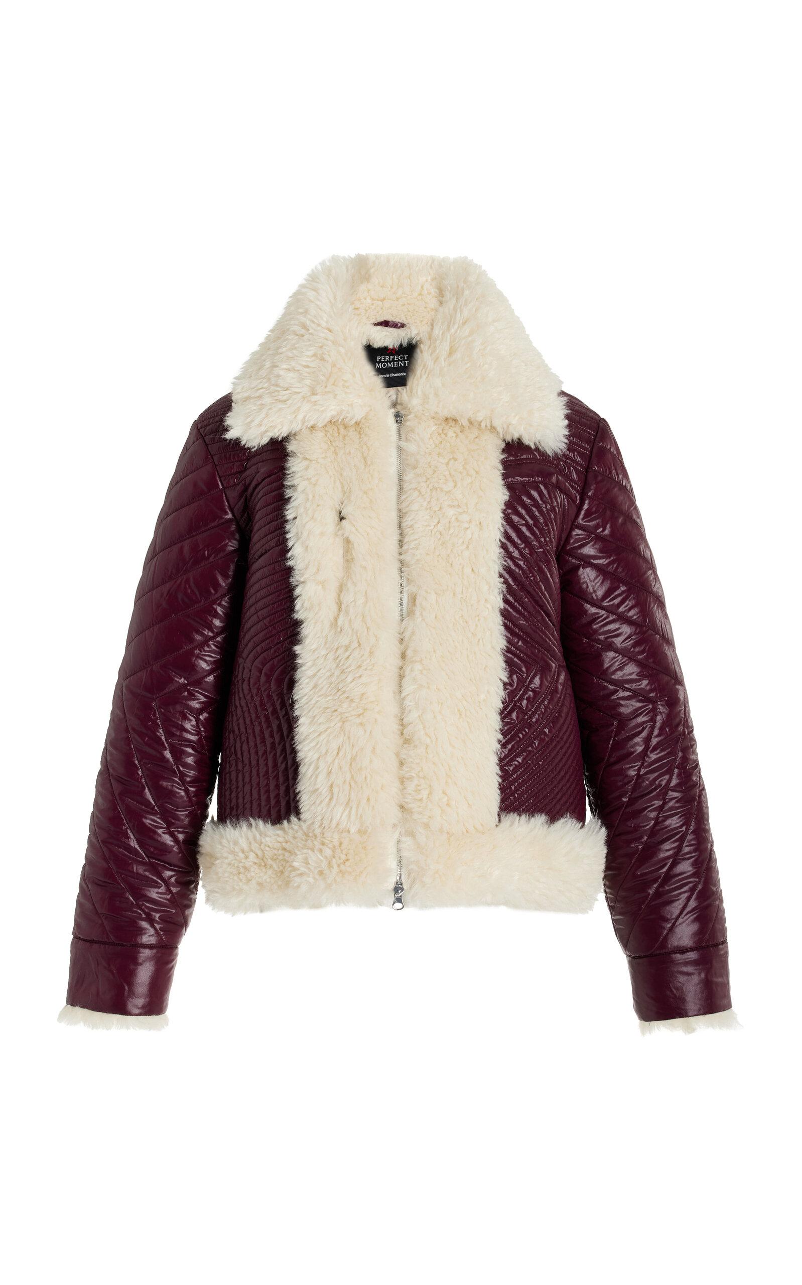 【mnem】Luna Fur Jacket Perfect Moment Luna Reversible Faux Shearling Jacket in Red