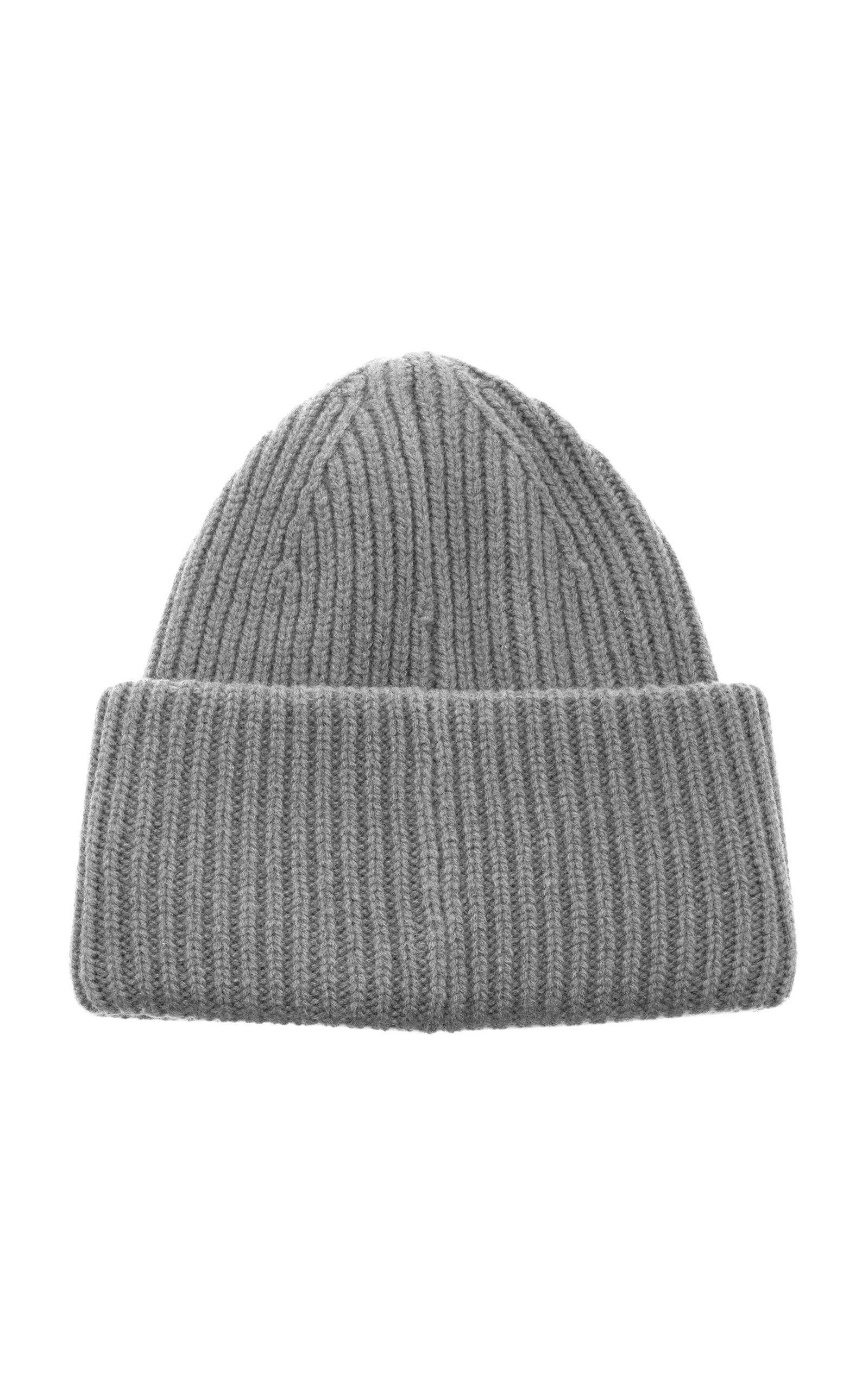 Acne Studios Wool Ribbed Beanie Hat in 