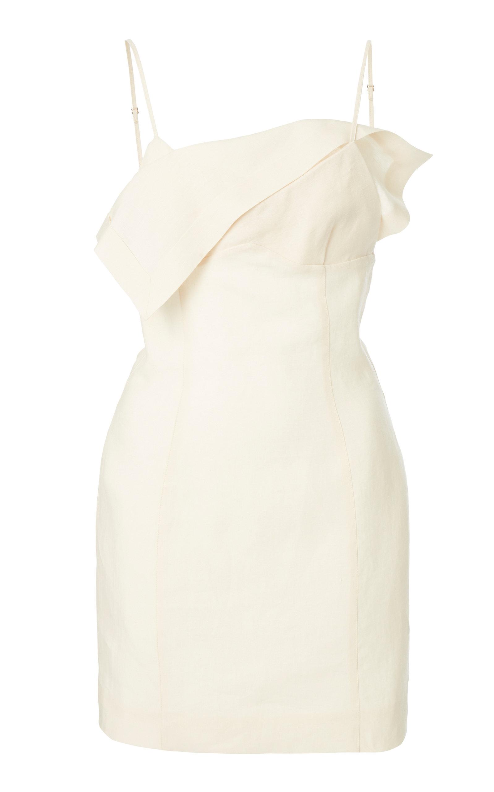 Jacquemus Synthetic La Robe Draped Crepe Mini Dress in White - Lyst