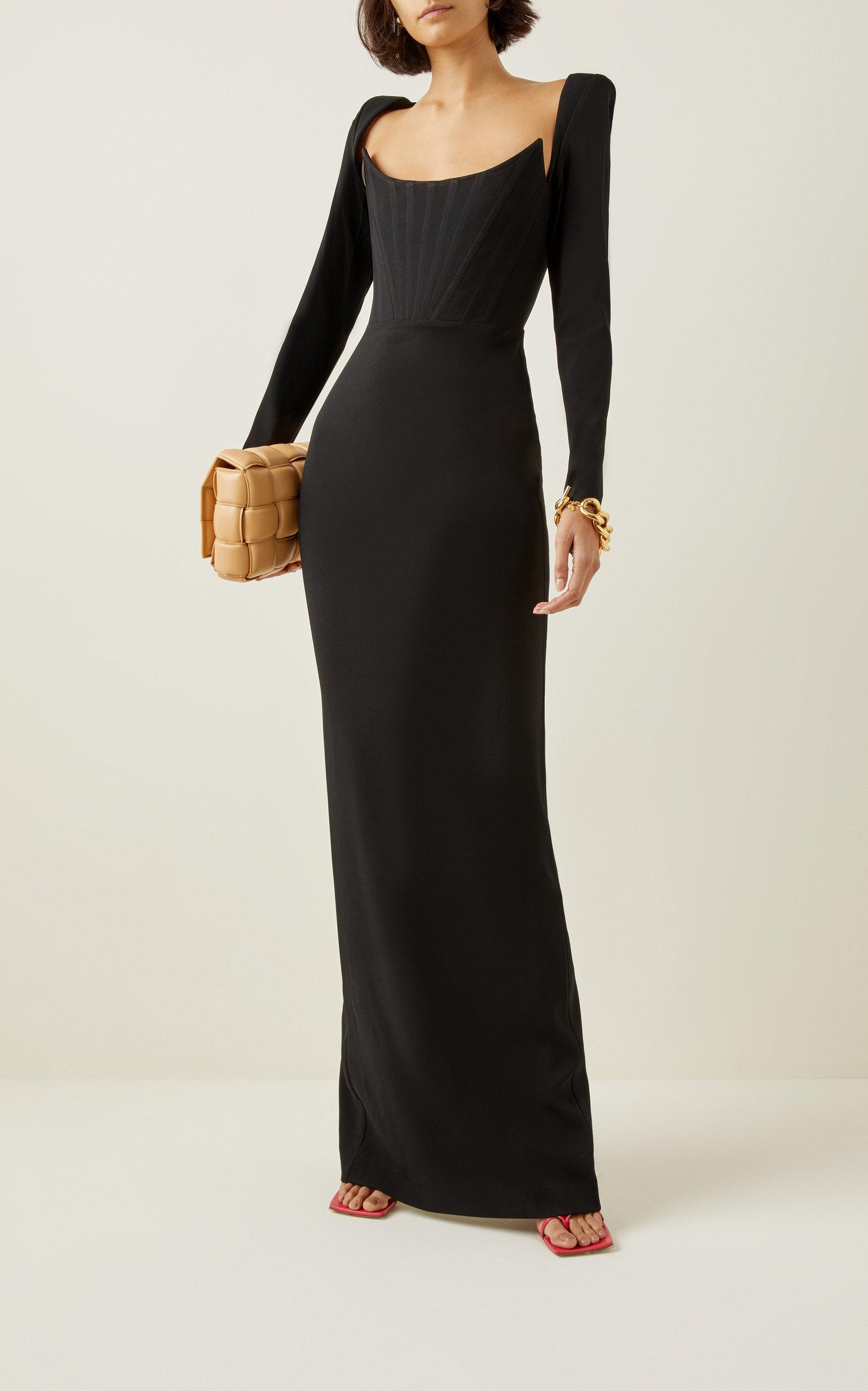 Alex Perry Darius Corseted Stretch-crepe Maxi Dress in Black | Lyst Alex Perry Darius Corseted Stretch-crepe Maxi Dress in Black | Lyst