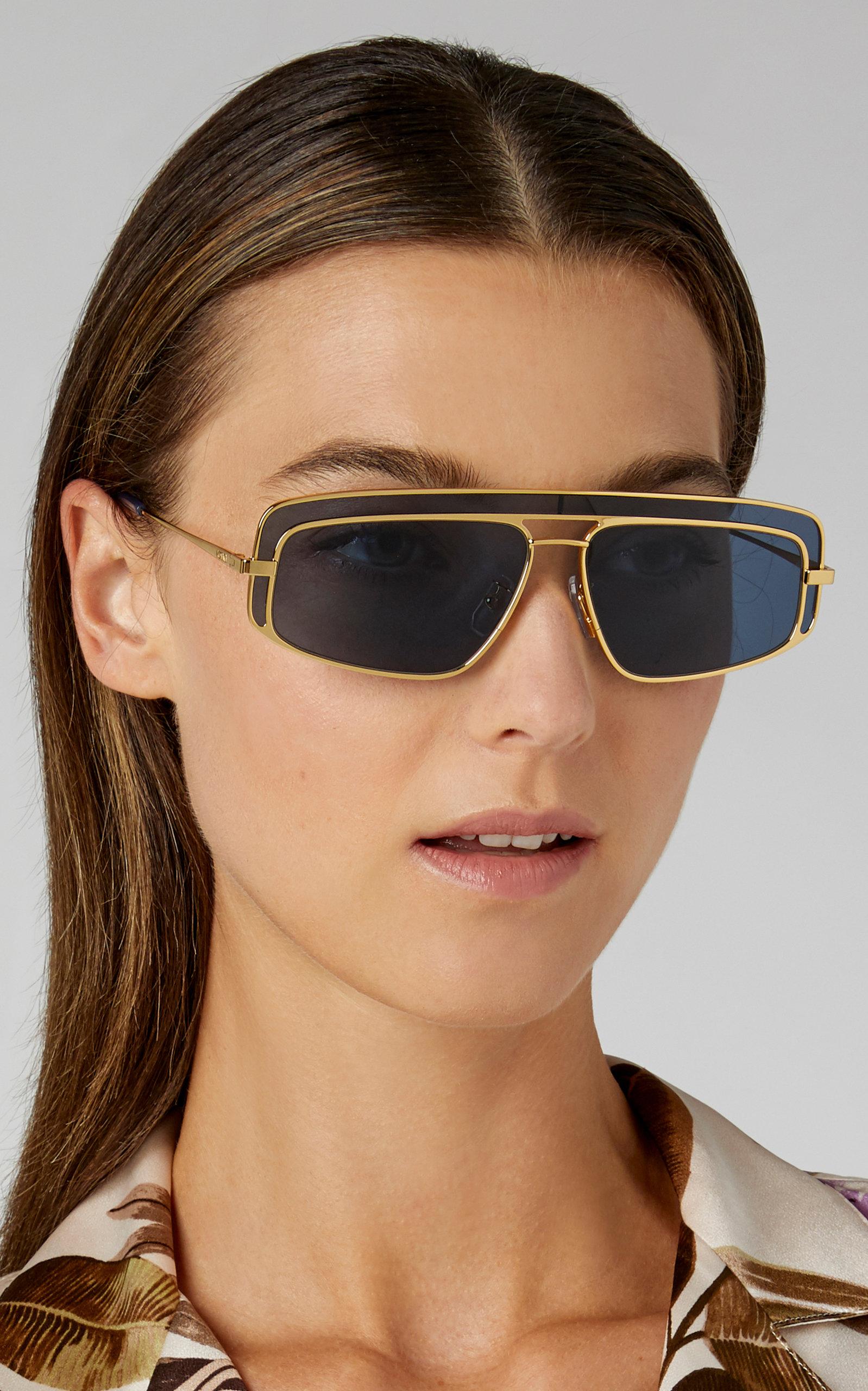 Loewe Leather Square-frame Metal Sunglasses in Blue - Lyst