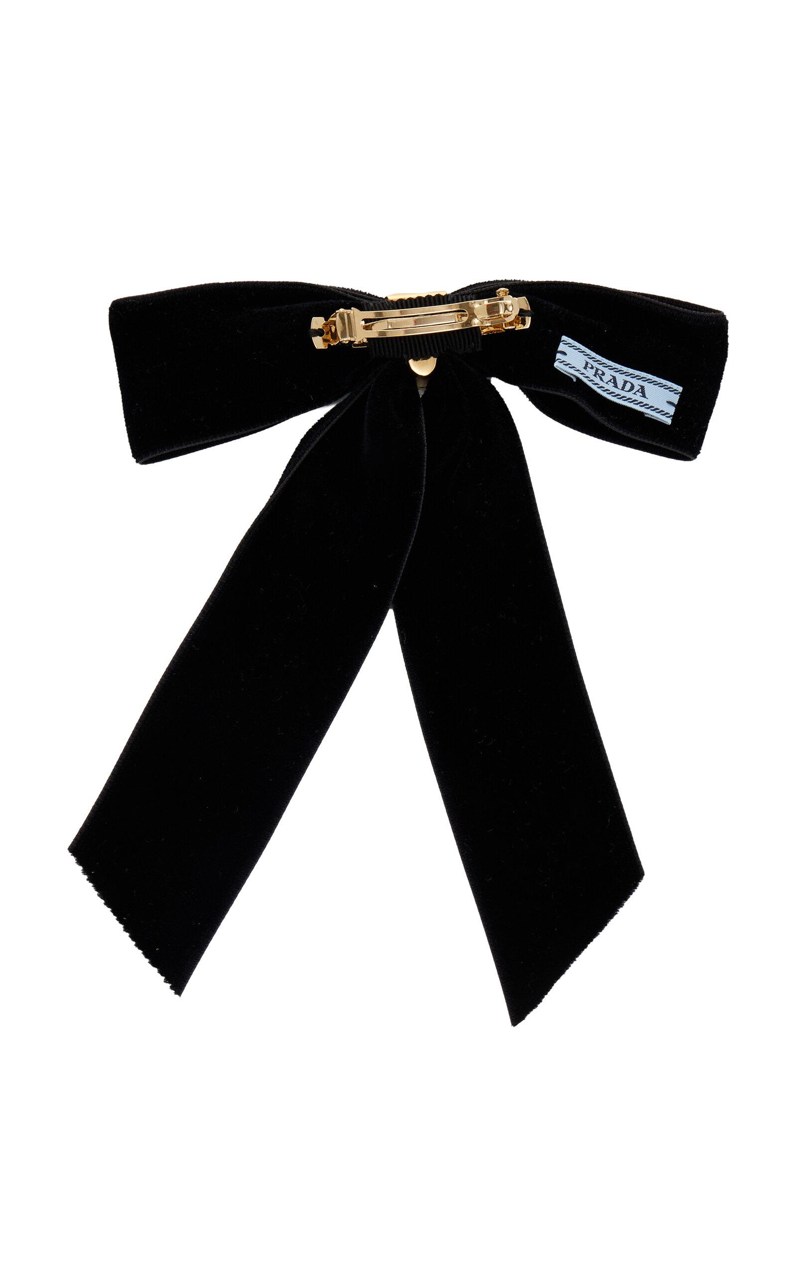 Prada Velvet Hair Bow in Black | Lyst
