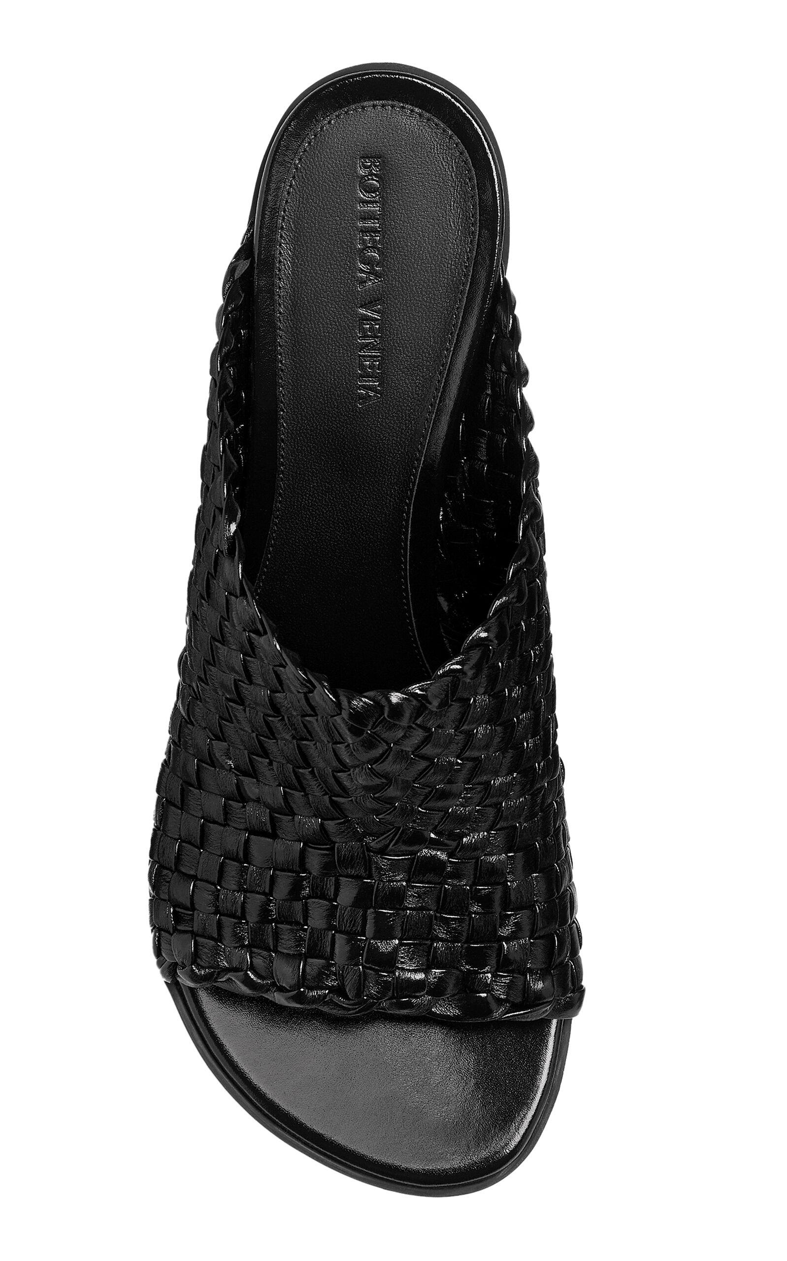 Bottega Veneta Atomic Intrecciato Vegan Leather Mules in Black Lyst UK