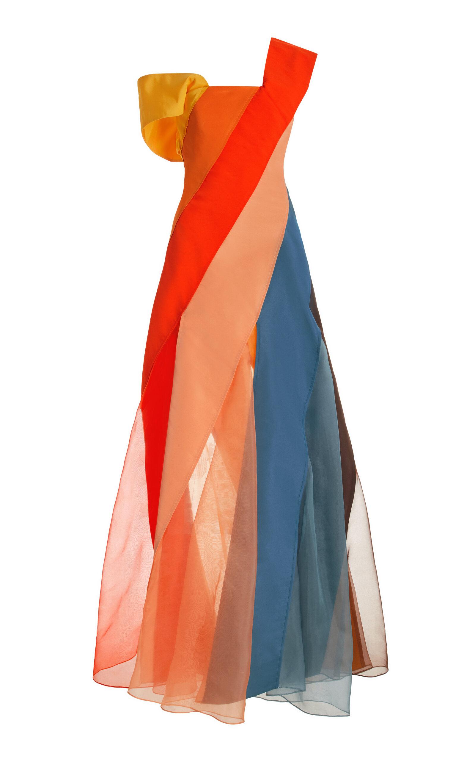 Rosie Assoulin Plot Twist Silk Gown in Orange