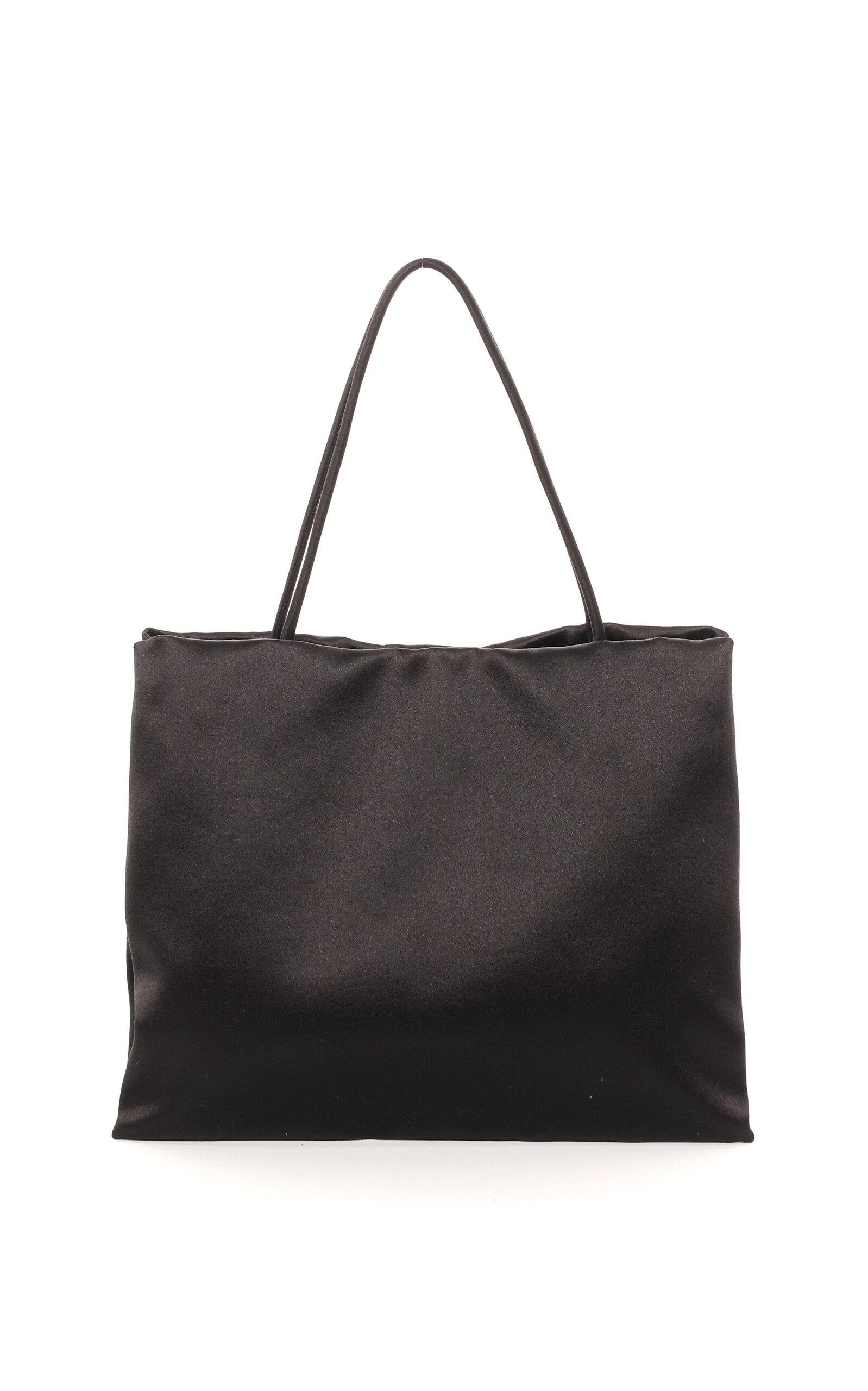 The Row Cecily Silk Satin Tote Bag in Black | Lyst
