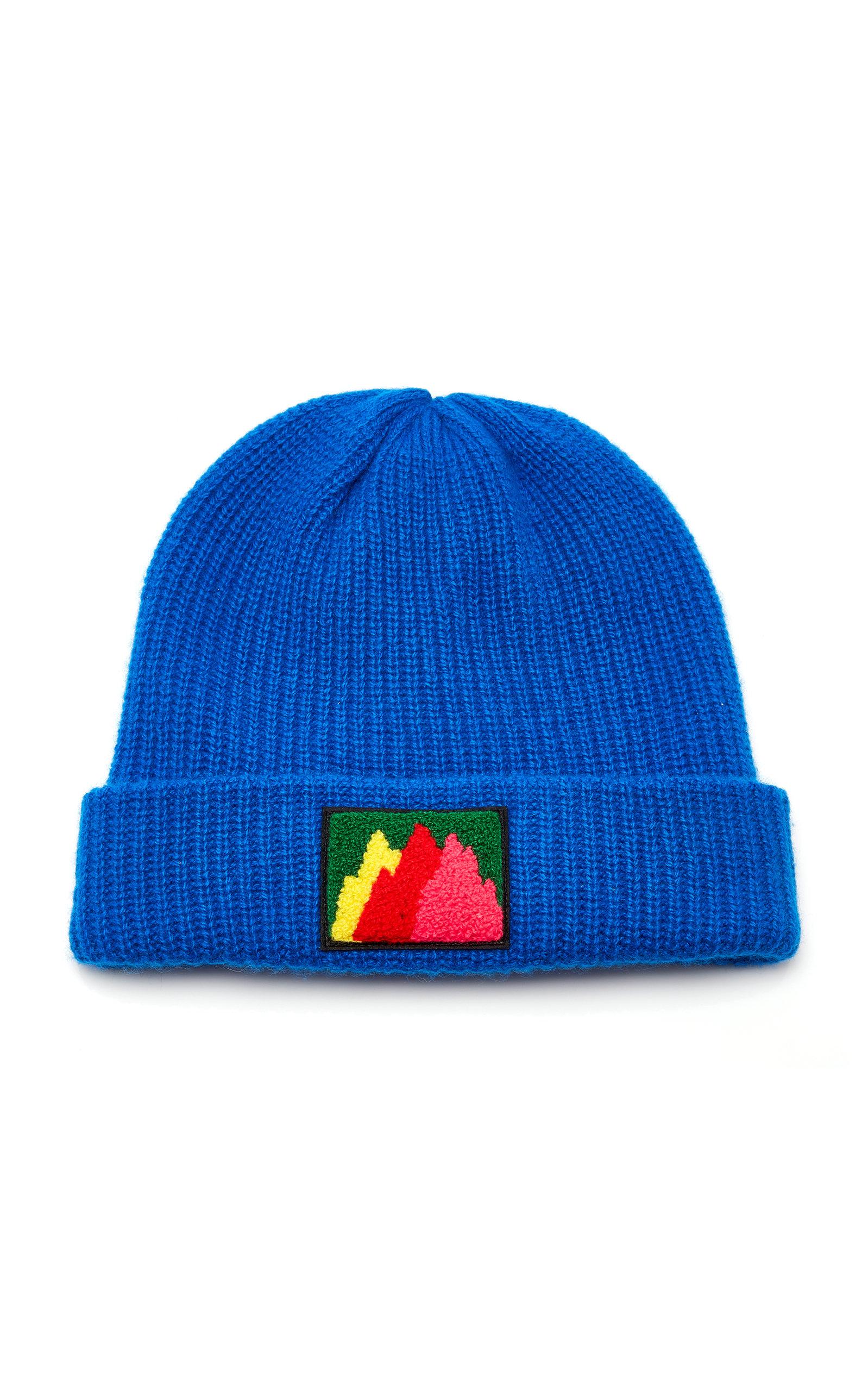 The Elder Statesman Watchman Embroidered Cashmere Hat in Blue - Lyst