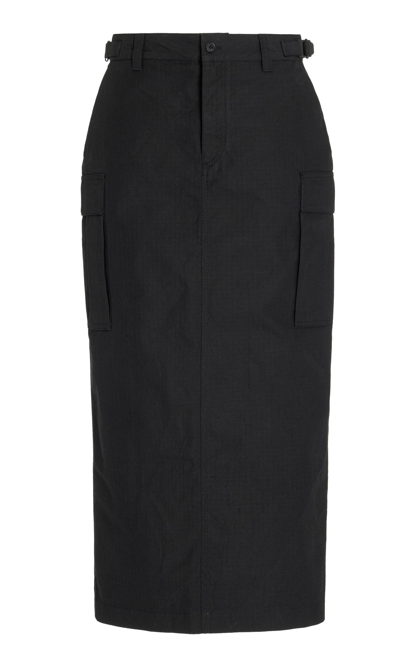 Wardrobe NYC Cotton Midi Cargo Skirt in Black | Lyst