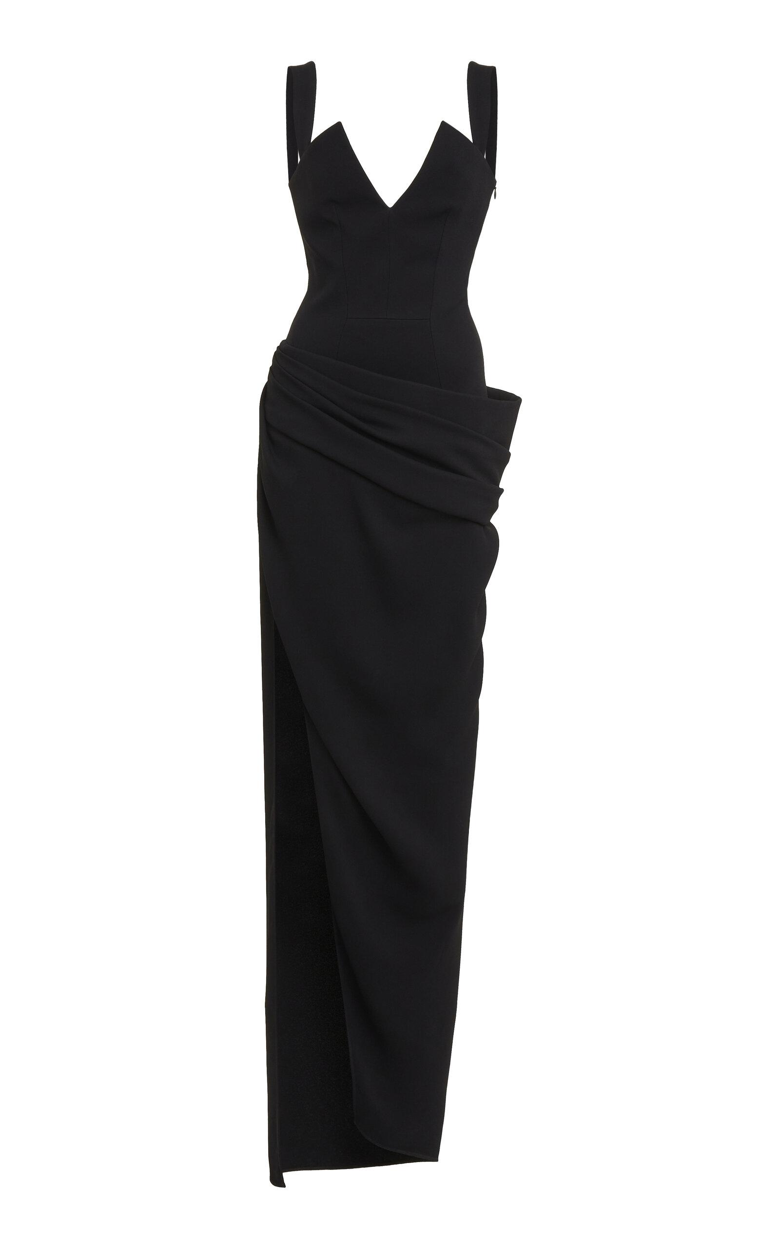 ワンピース GIVENCHY Black Crepe Dress Givenchy Dress in Crepe and Satin | Saks Fifth Avenue