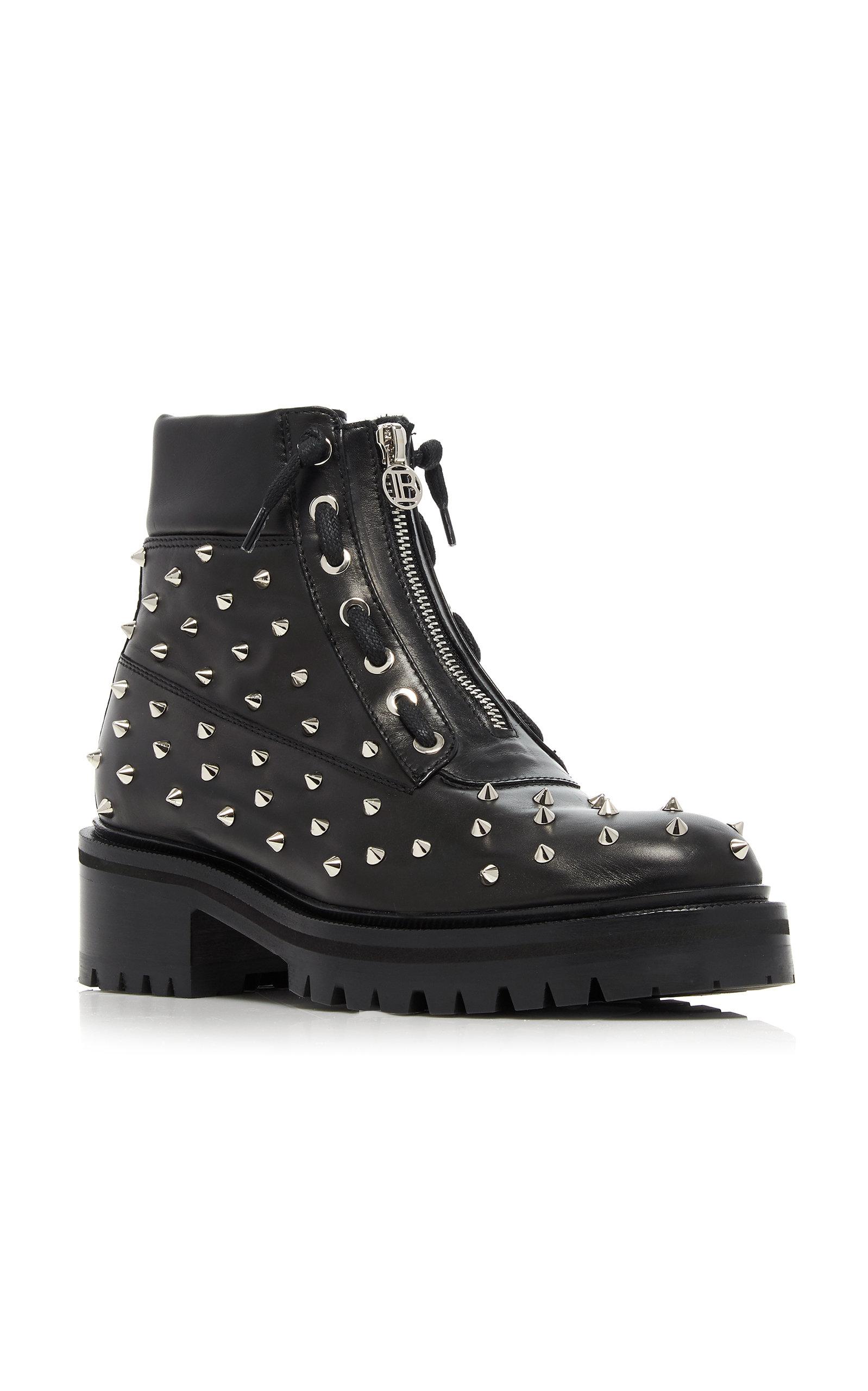 spiked leather boots
