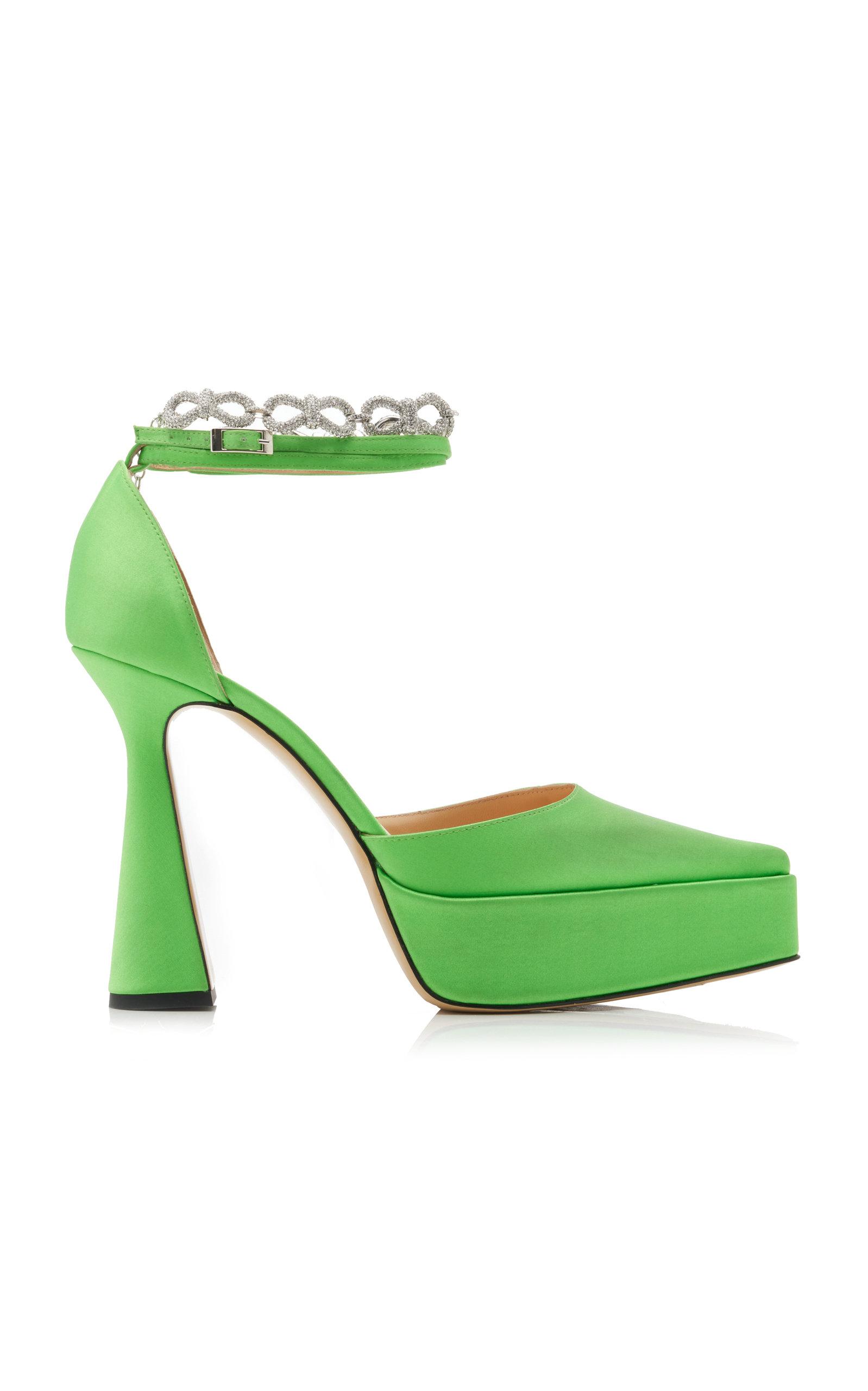 satin platform pumps