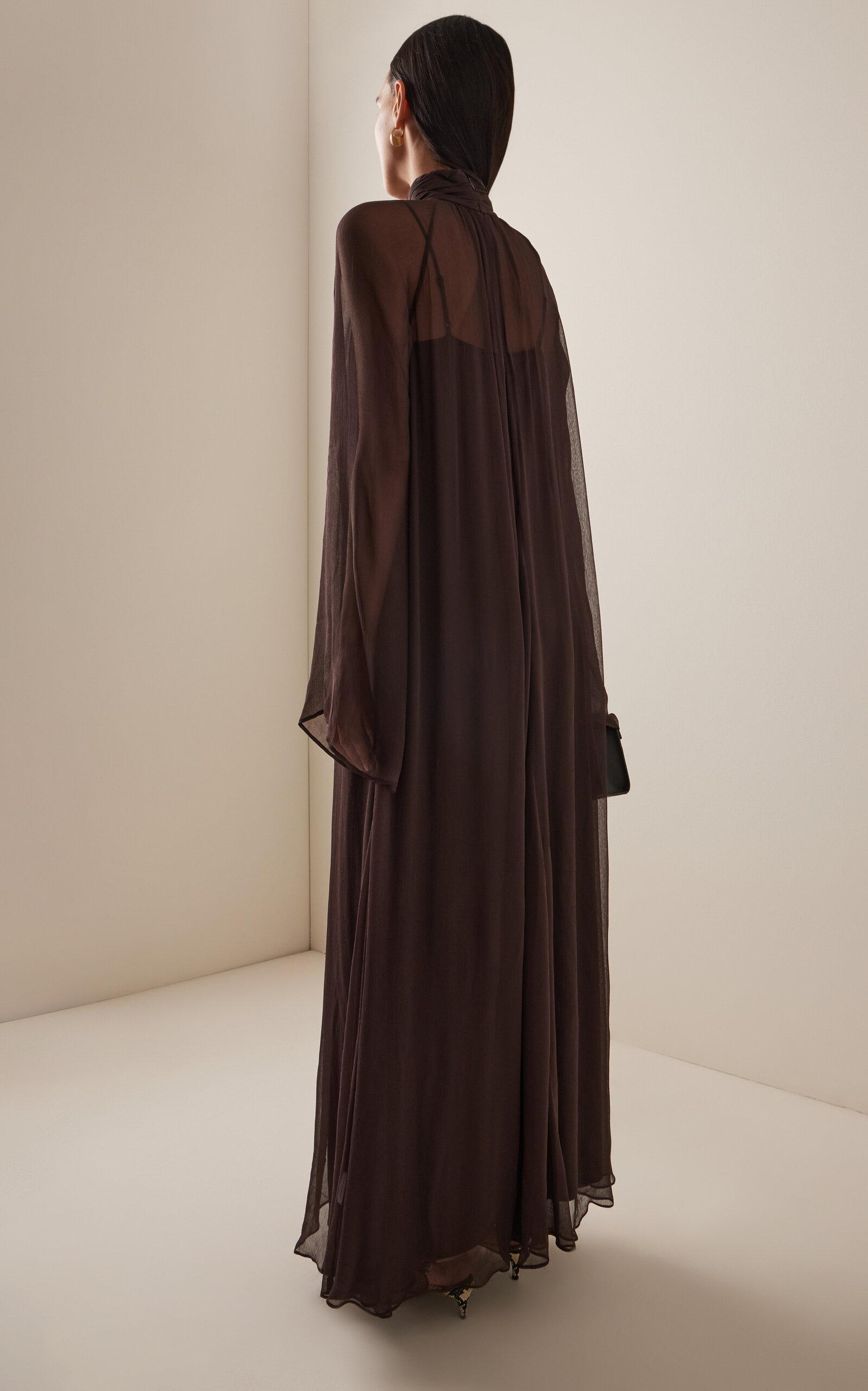 STAUD Esther Chiffon Maxi Dress in Brown | Lyst Canada