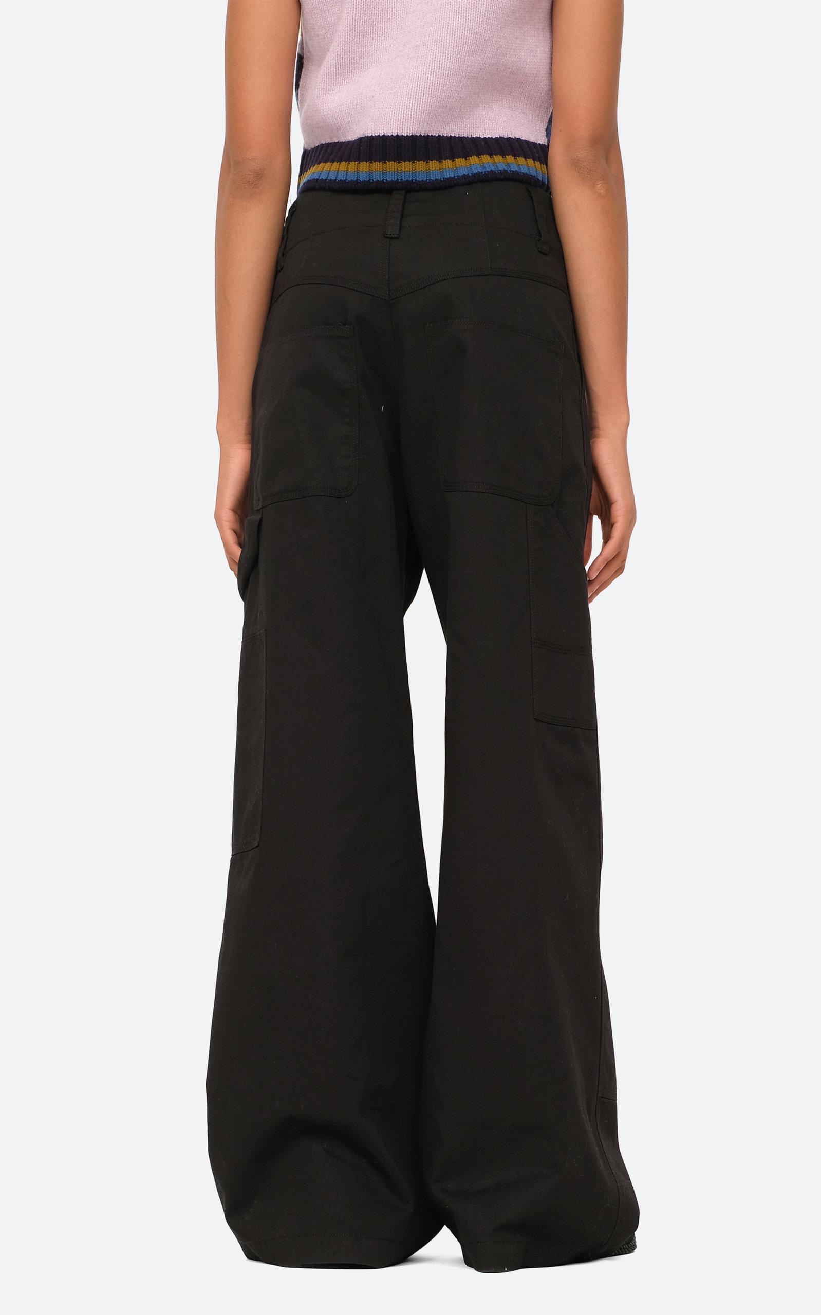 Sea Sia Patched Low-rise Wide-leg Pants 