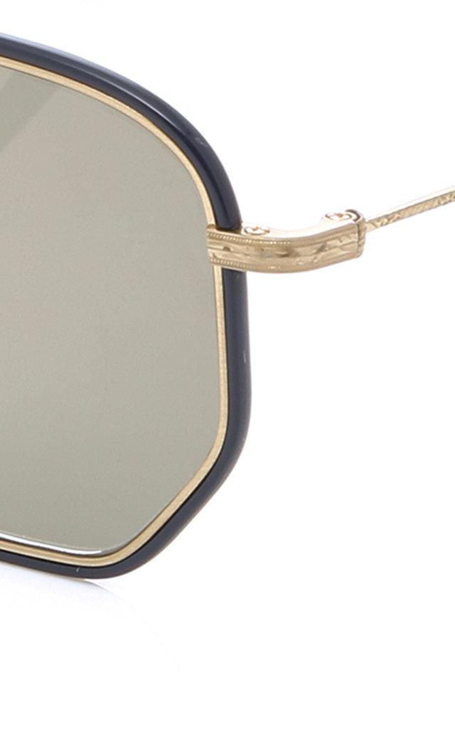 Oliver Peoples Alland Hexagonal Sunglasses in Blue for Men | Lyst