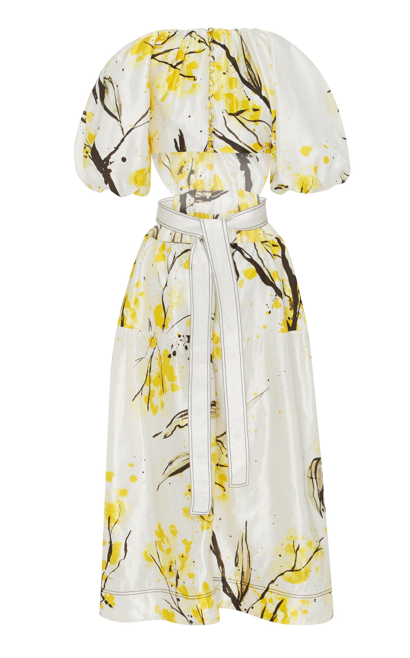 Aje Womens Midi Dresses | Mimosa cutout-waist linen-blend poplin midi dress Black