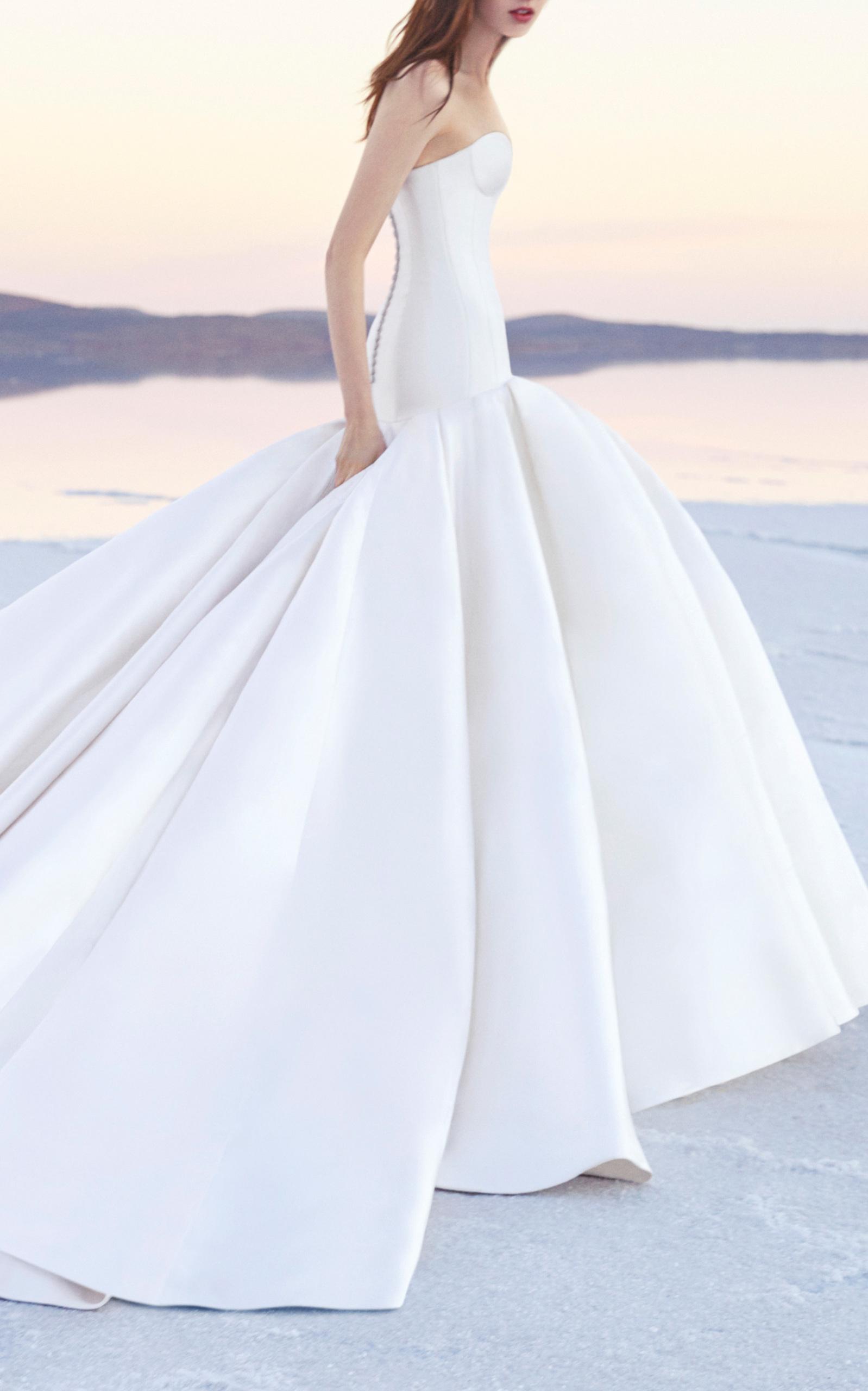 white corset gown