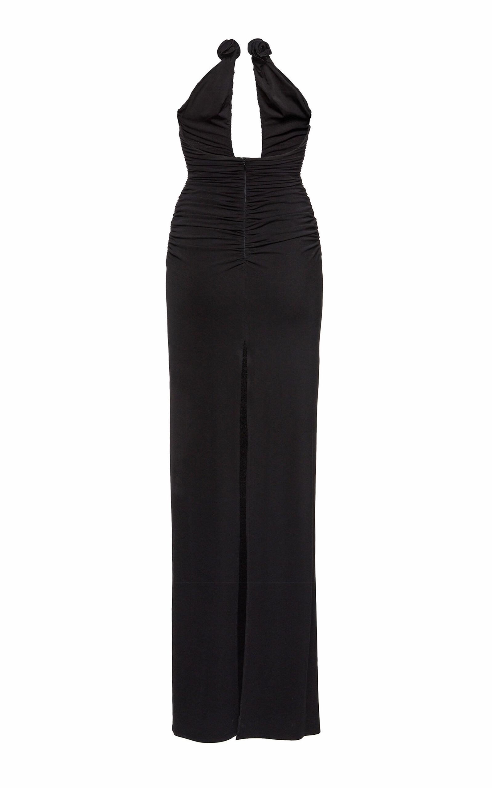Magda Butrym Strapless Plunge Maxi Dress in Black | Lyst