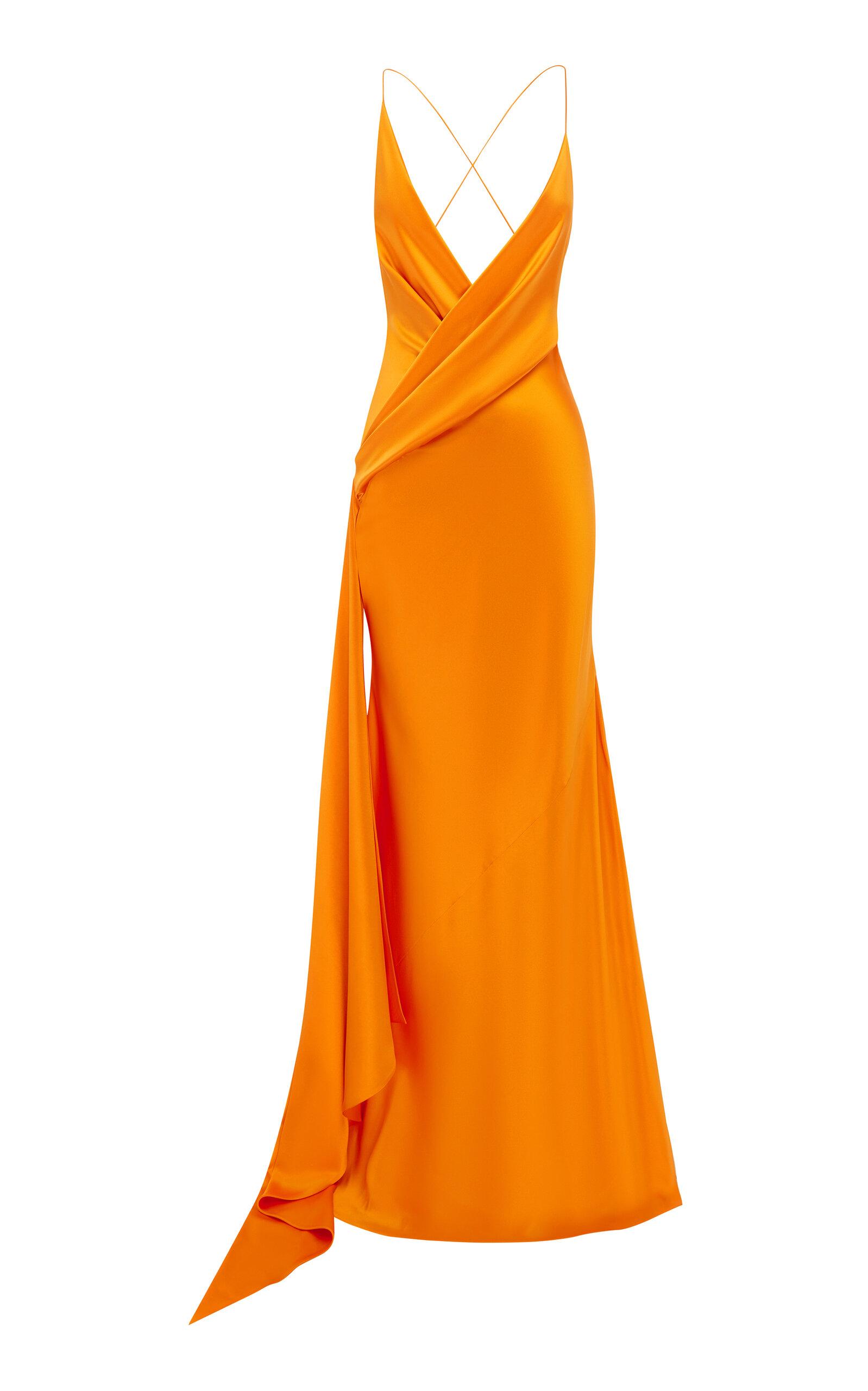 alex perry dress orange Alex Perry Hall Midi Dress in Orange Size 4
