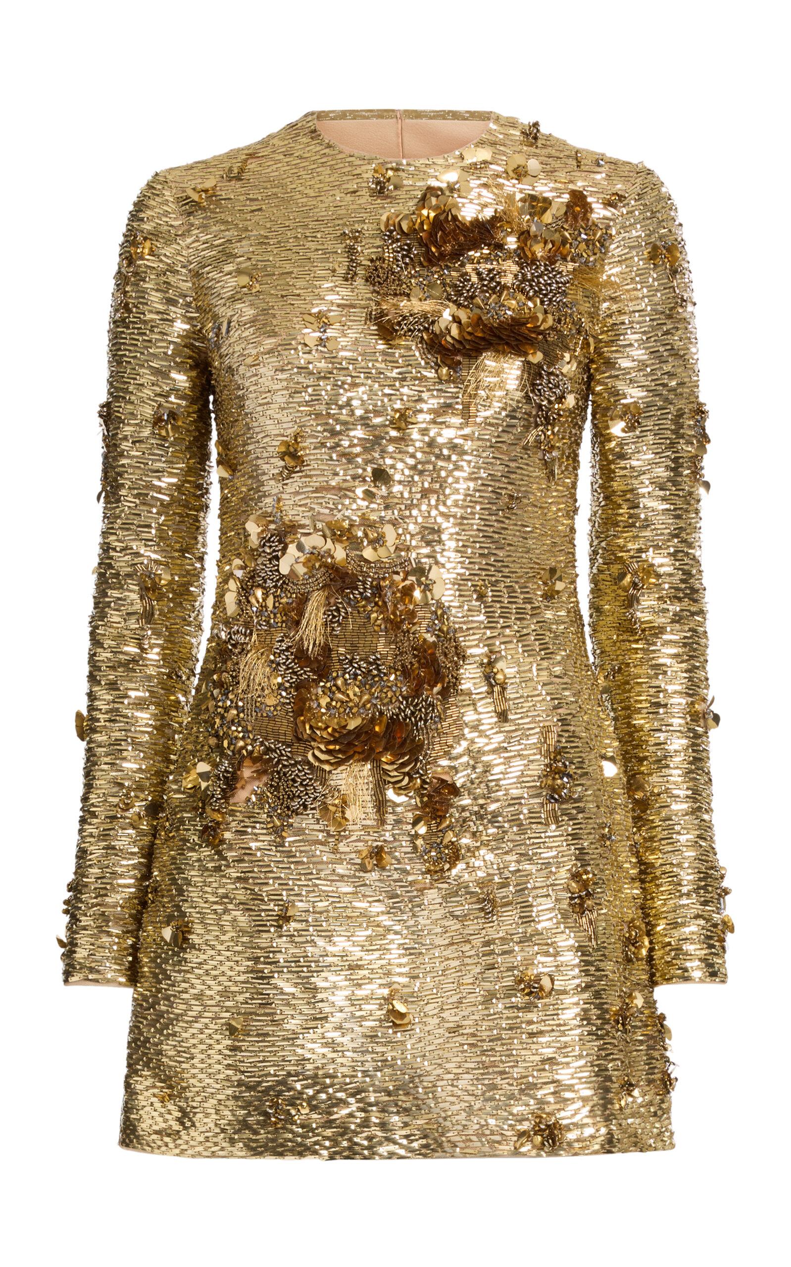 h&m embroidered dress black Mesh Metallic Embroidered Sweetheart Column Dress missy / 16 / silver main image 1