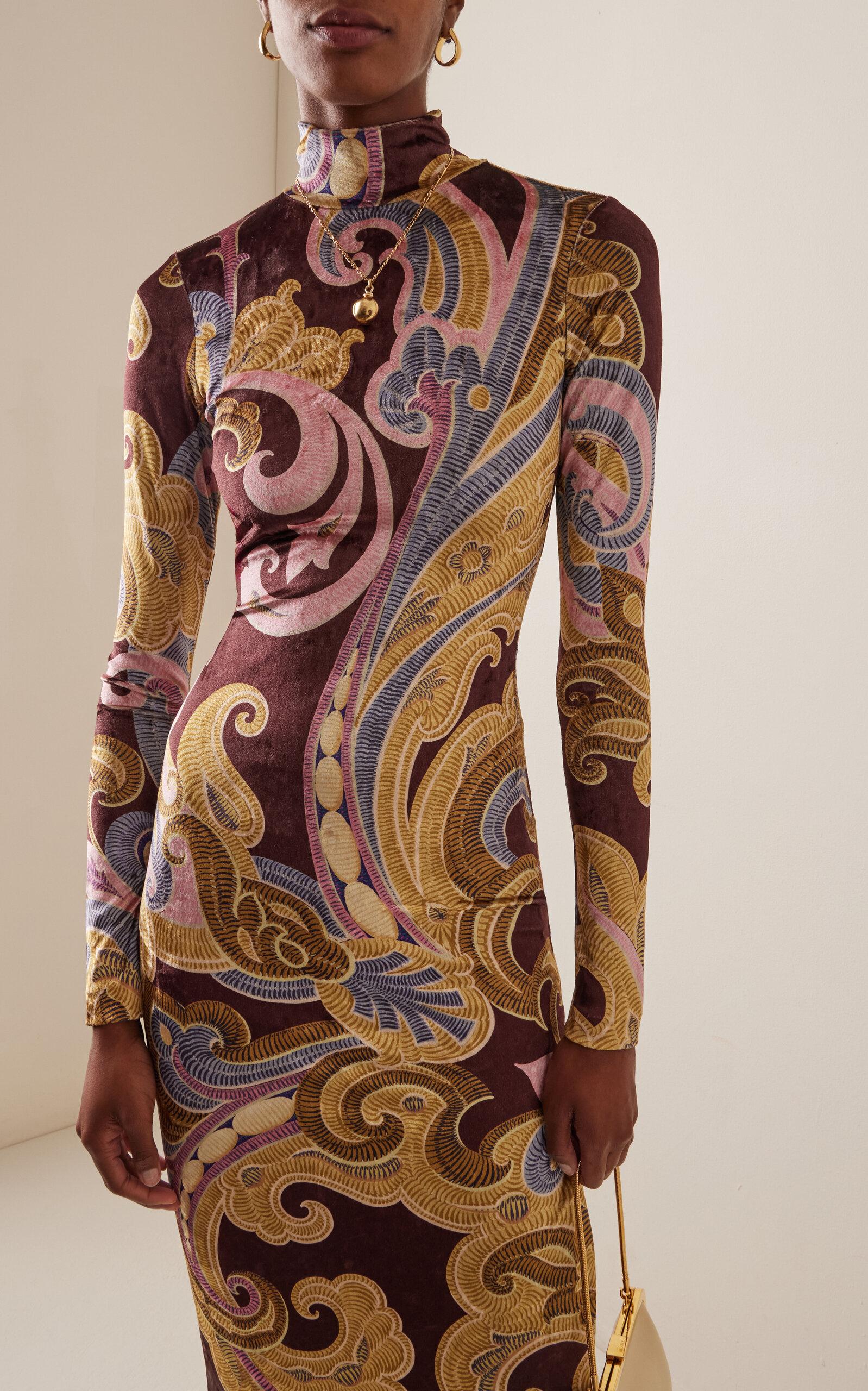 Etro Crushed Velvet Maxi Dress | Lyst