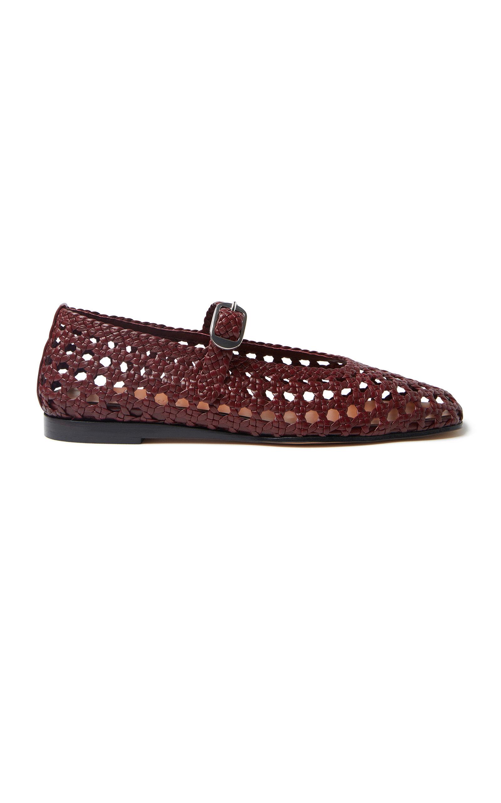 Le Monde Beryl Woven Leather Mary Jane Flats in Red Lyst