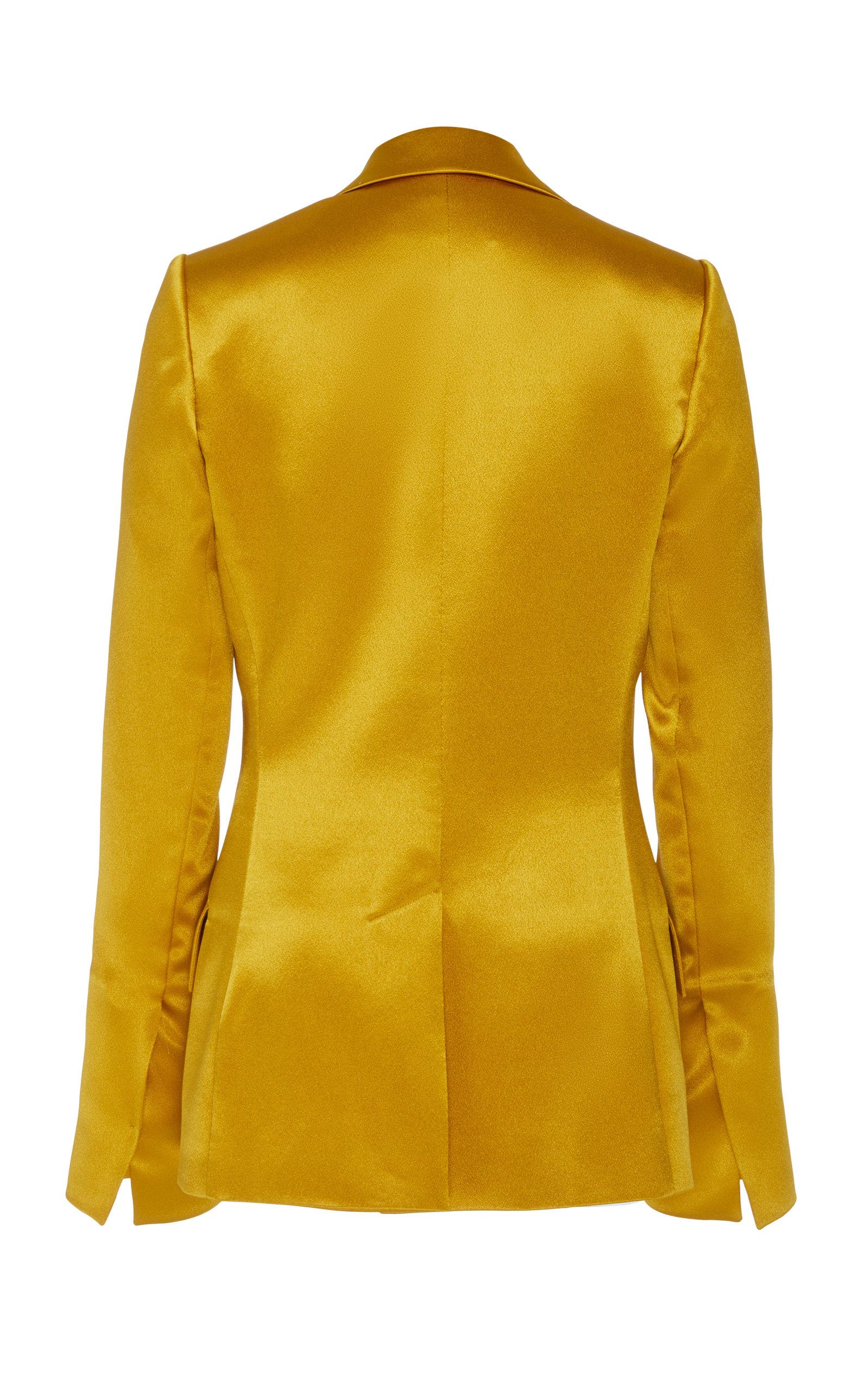 yellow satin blazer