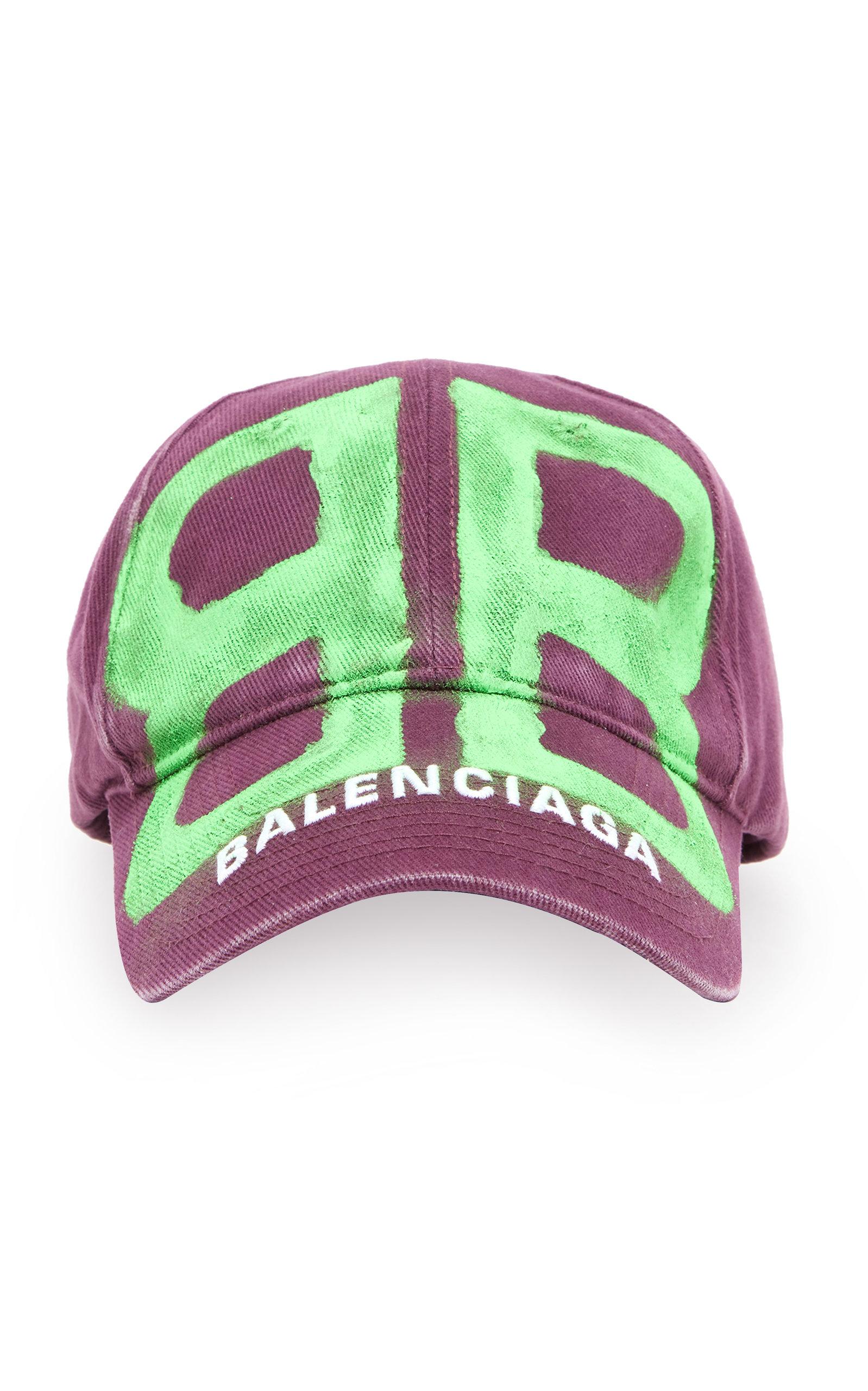 Balenciaga Graffiti-print Cotton Baseball Cap in Purple | Lyst