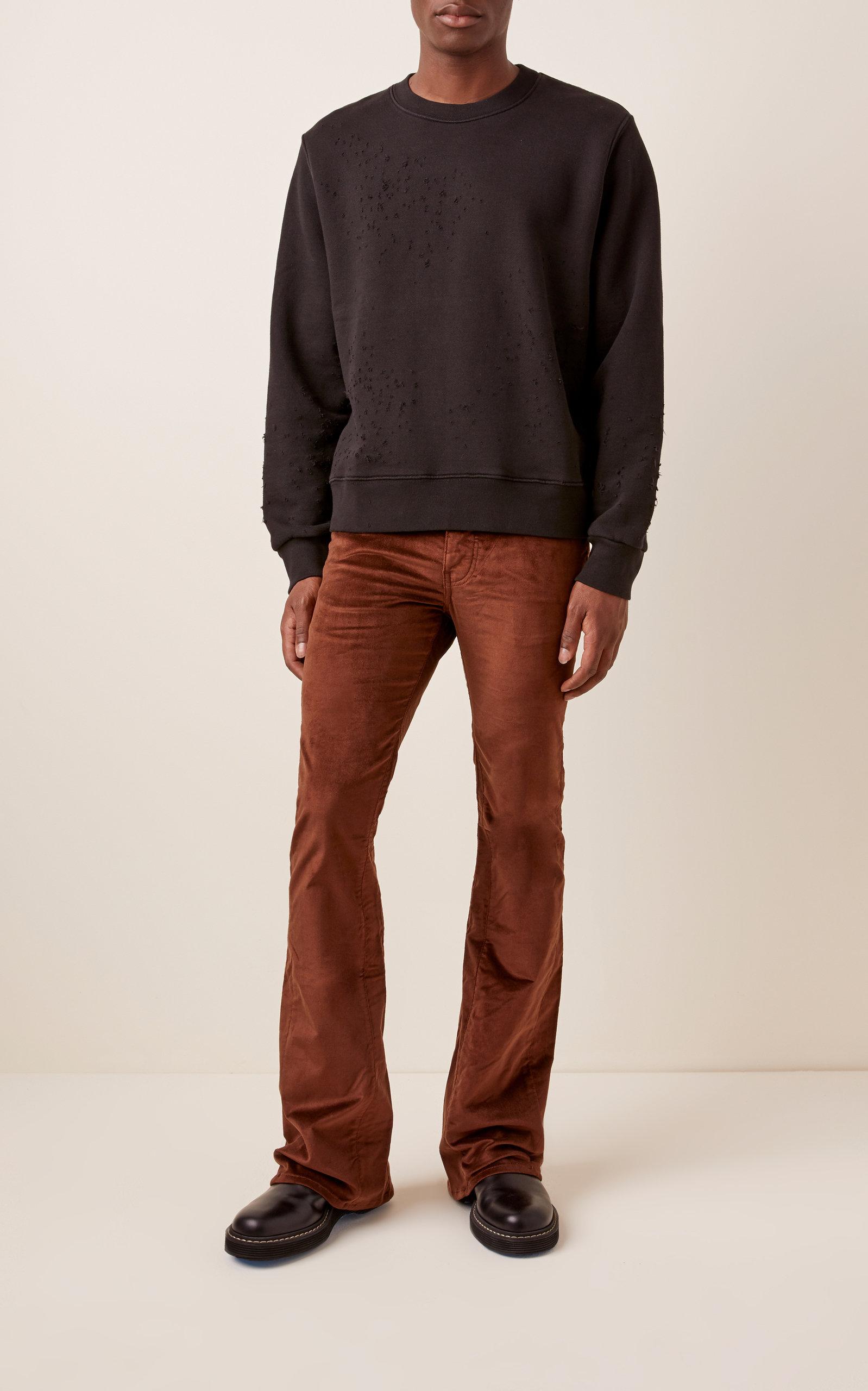 Amiri Cotton Velour Flareleg Velvet Pants in Brown for Men Lyst