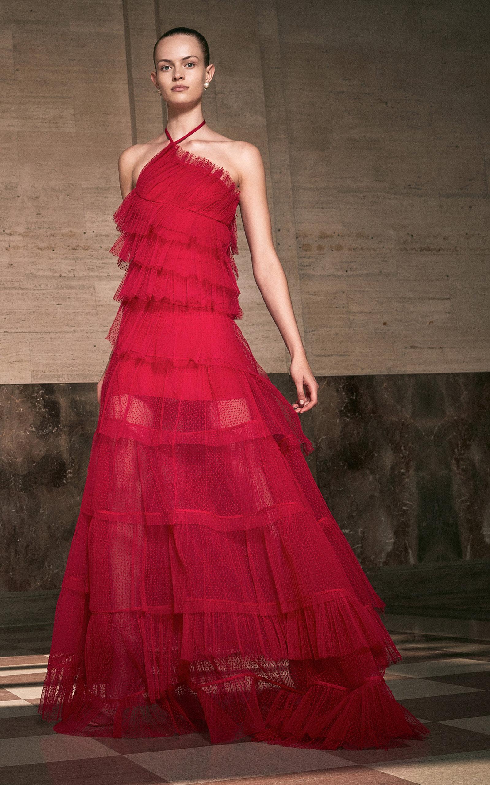 Alexis Justina Tiered Tulle Halterneck 