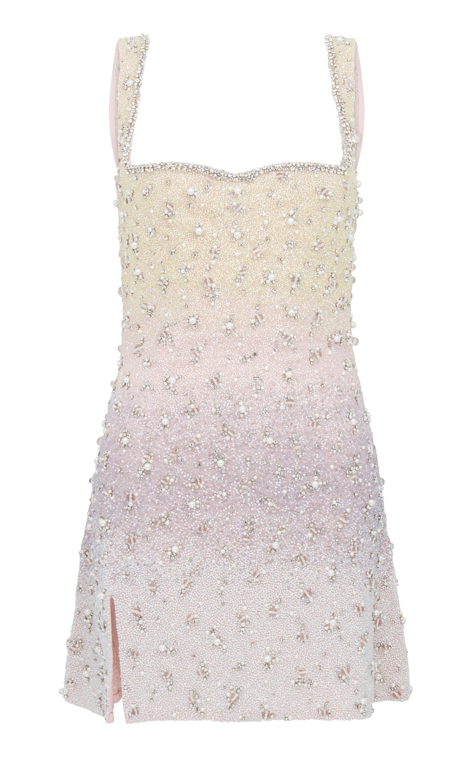 Clio Peppiatt Prism Embellished Mini Dress in White | Lyst