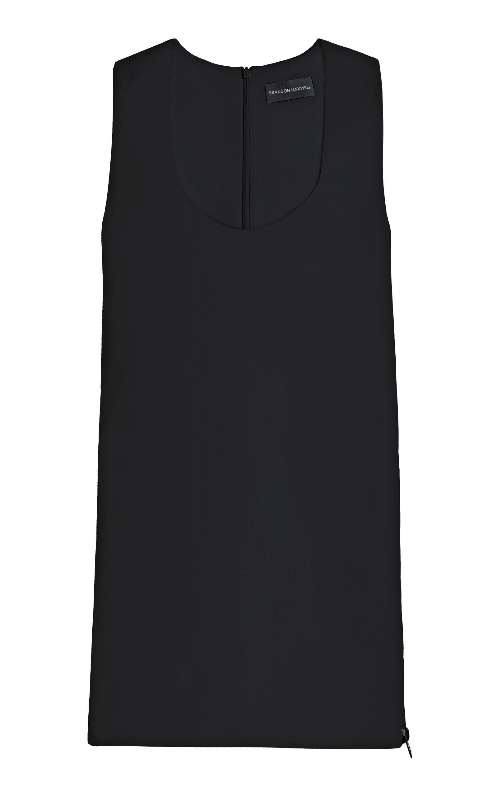 Brandon Maxwell Ava Scoop-neck Wool-blend Mini Dress in Black | Lyst