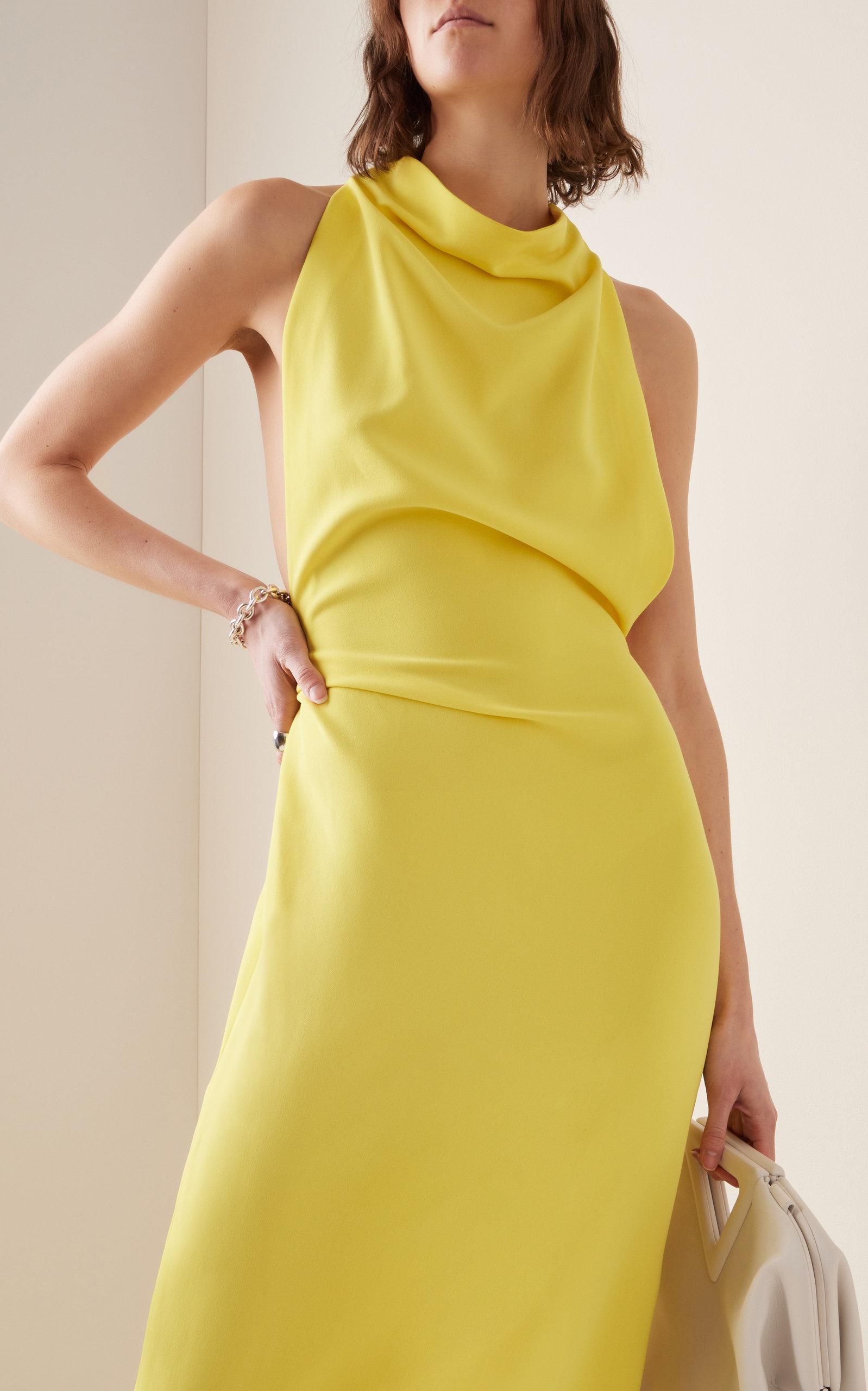 Proenza Schouler Sleeveless Matte Crepe Maxi Dress in Yellow | Lyst