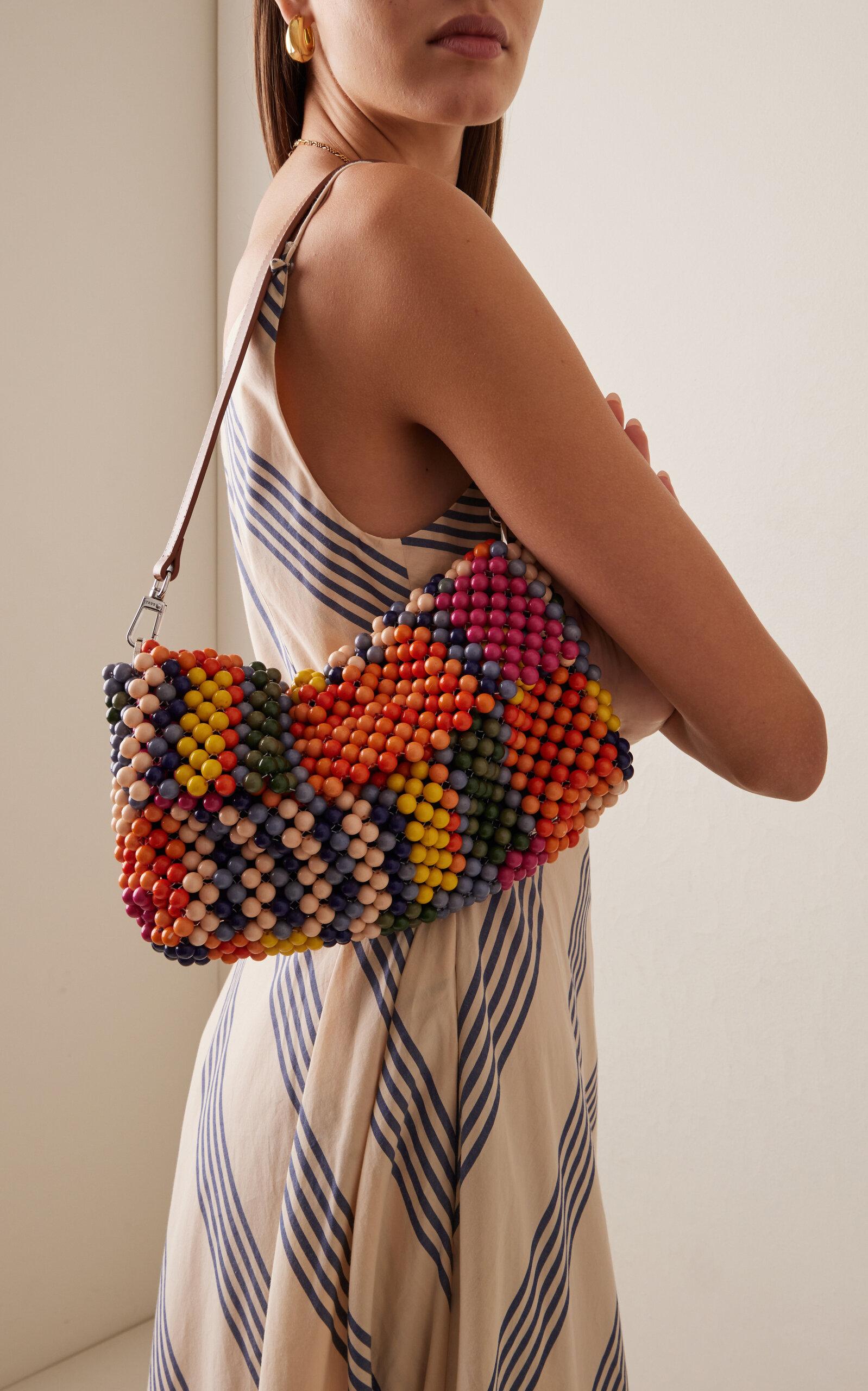 STAUD Timmy Beaded Shoulder Bag in White | Lyst Canada
