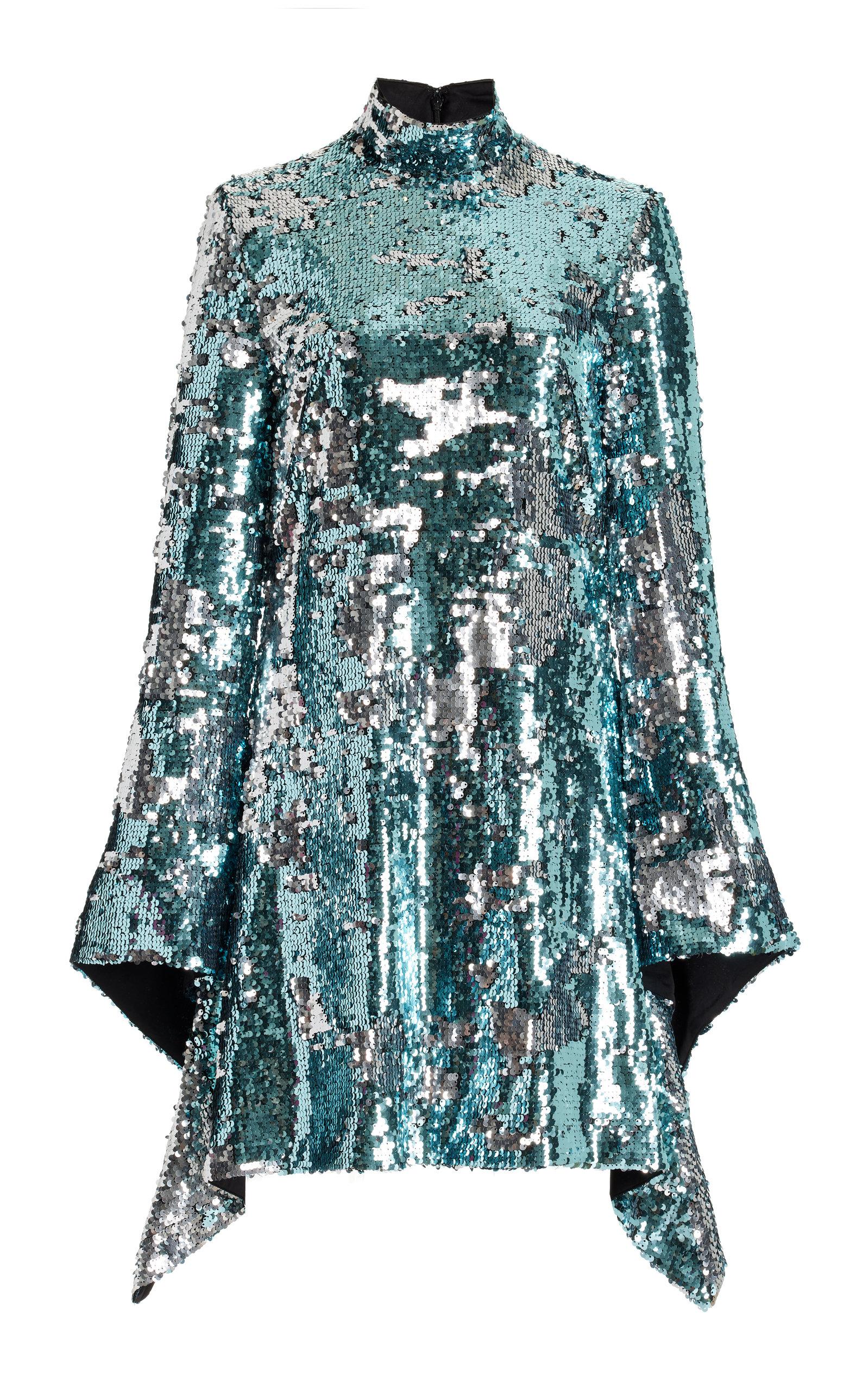 Halpern Exclusive Classic Sequin Mini Dress in Blue | Lyst