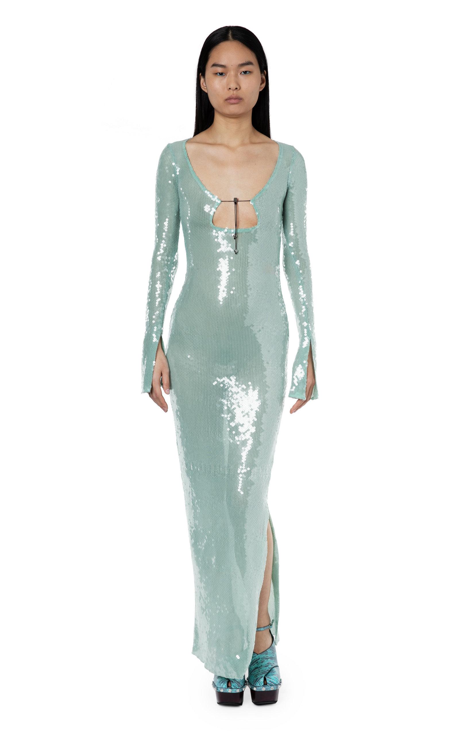16Arlington Solaria Sequined Maxi Dress in Blue | Lyst