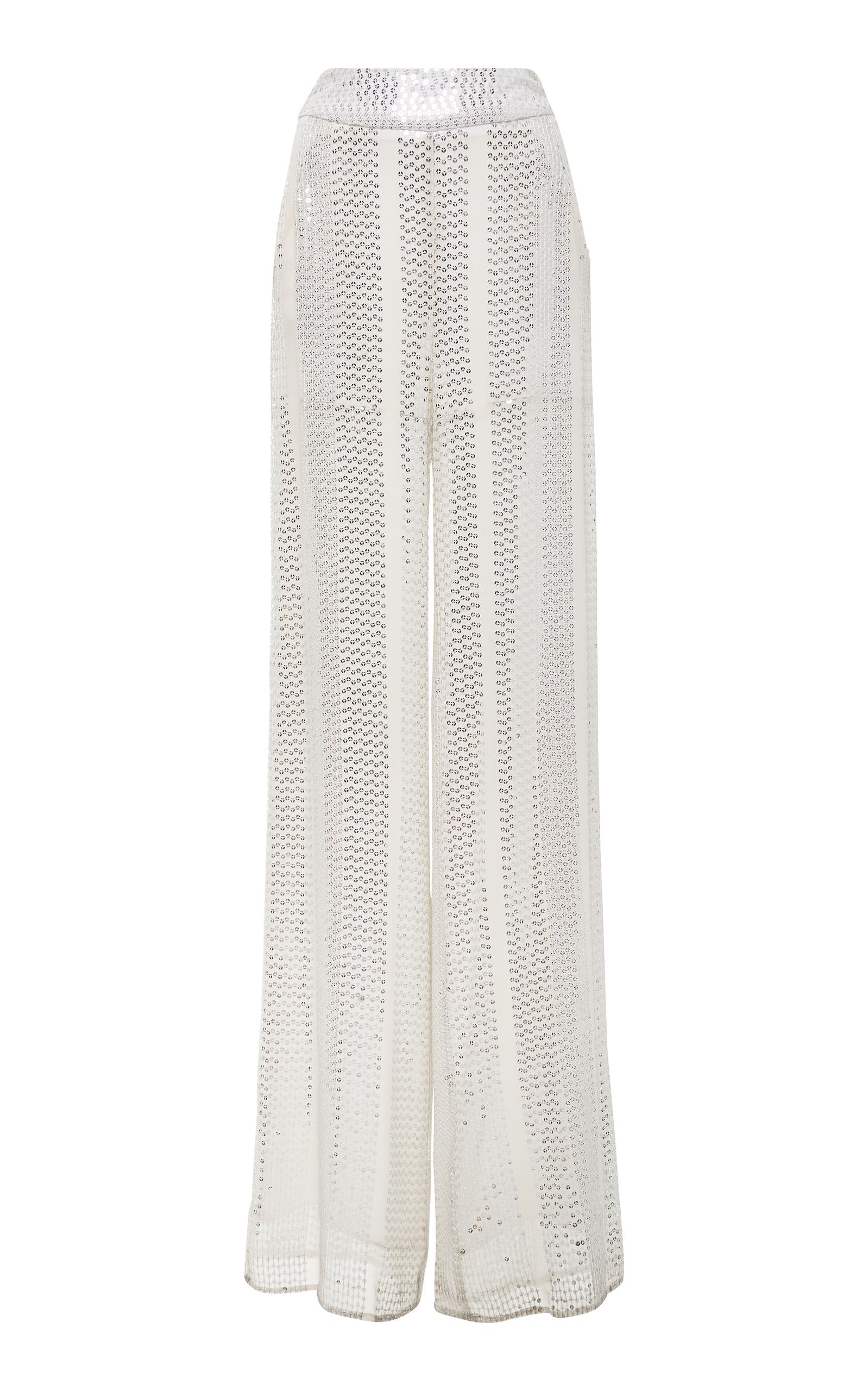 Sally Lapointe Silk Sequin Wide Leg 