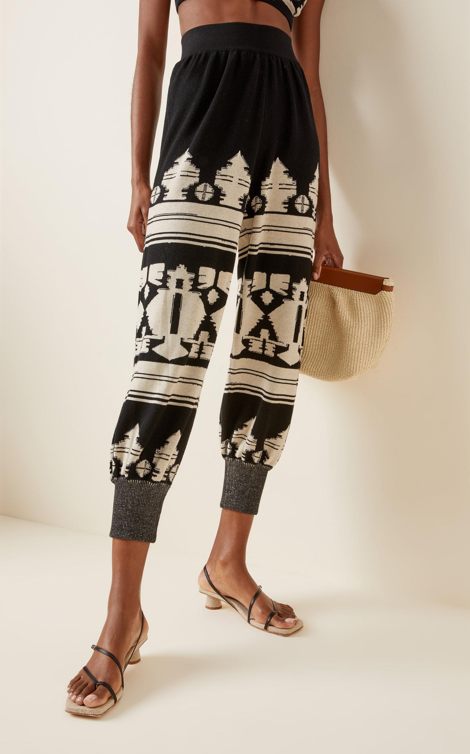 Johanna Ortiz East Of Eden Knit Cotton Pants, Shapes Pattern in 