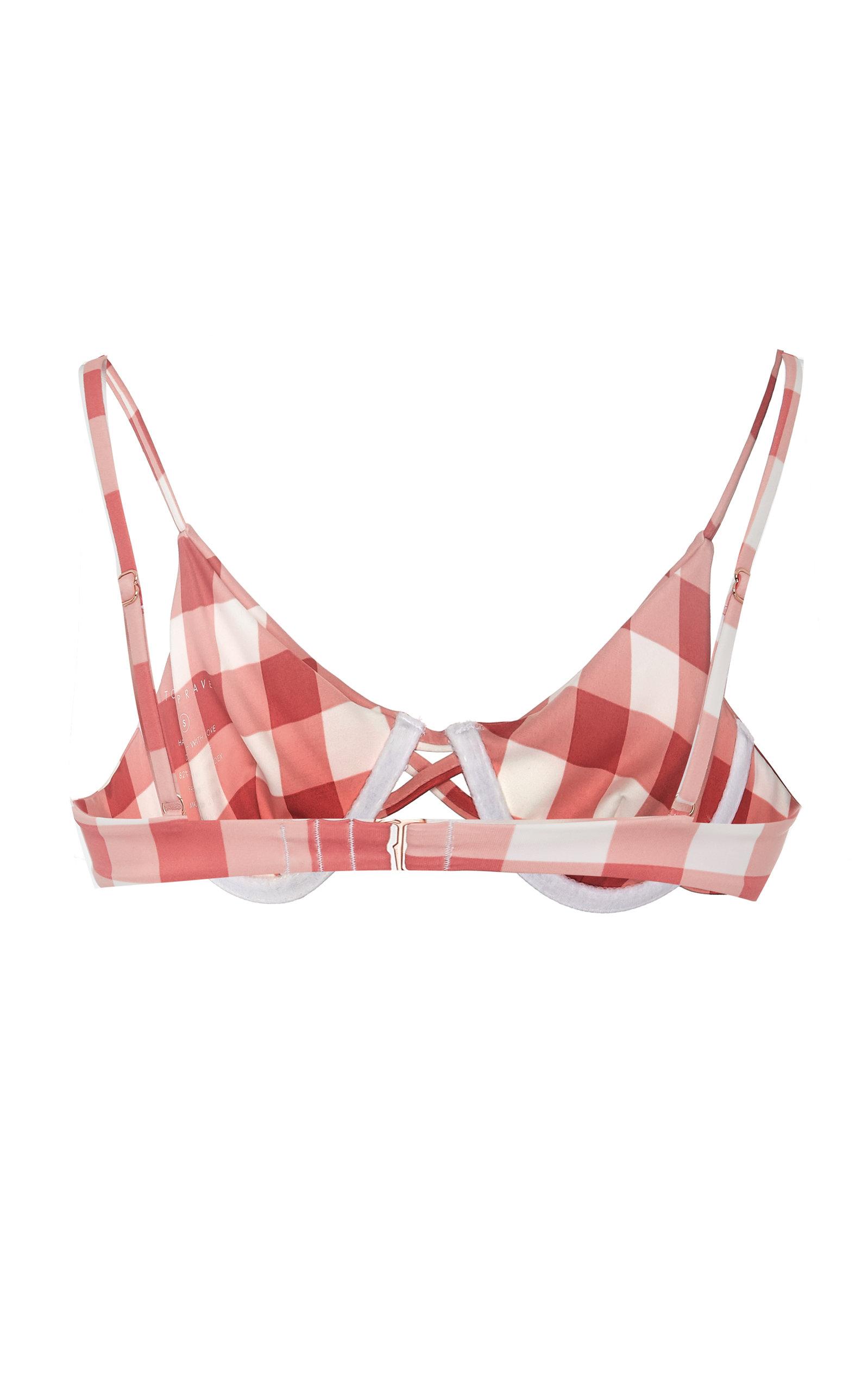 Tori Praver Swimwear Lola Gingham Underwire Bikini Top in Pink - Lyst