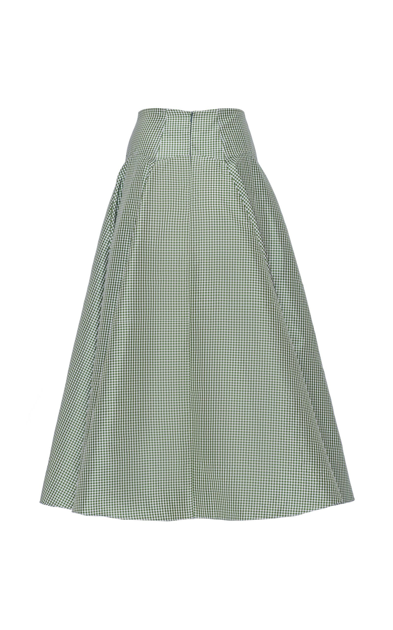 gingham a line skirt
