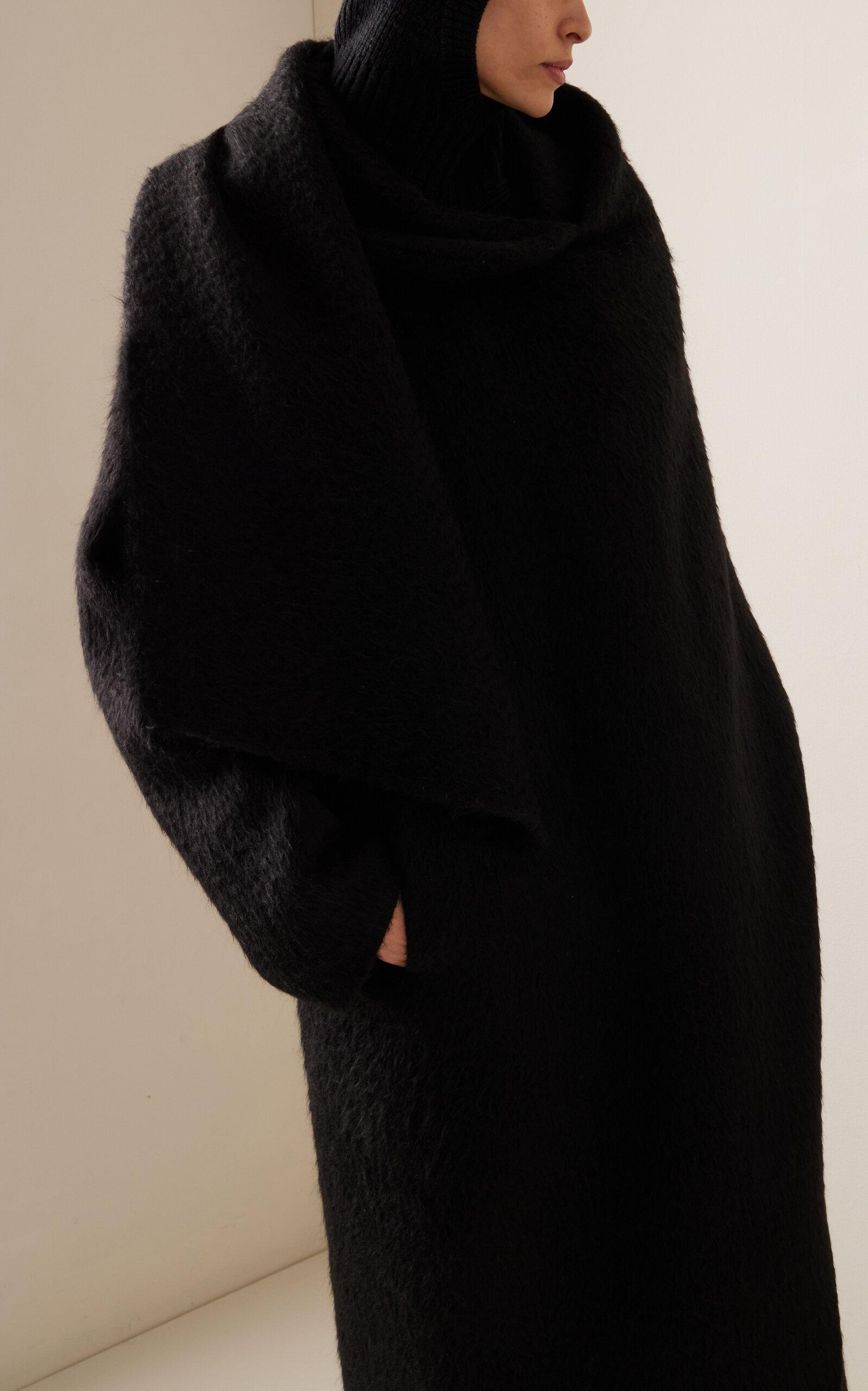 Black alpaca coat hot sale