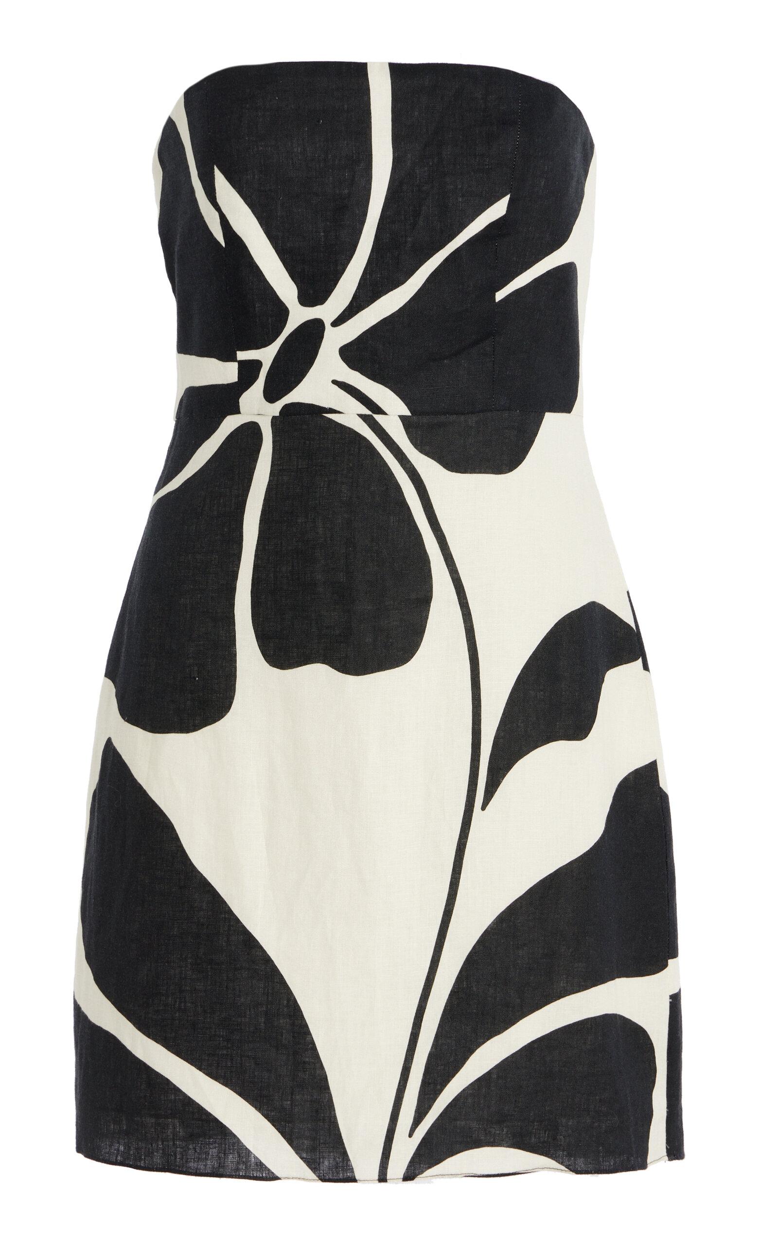 Cala De La Cruz Roma Linen Mini Dress in Black | Lyst