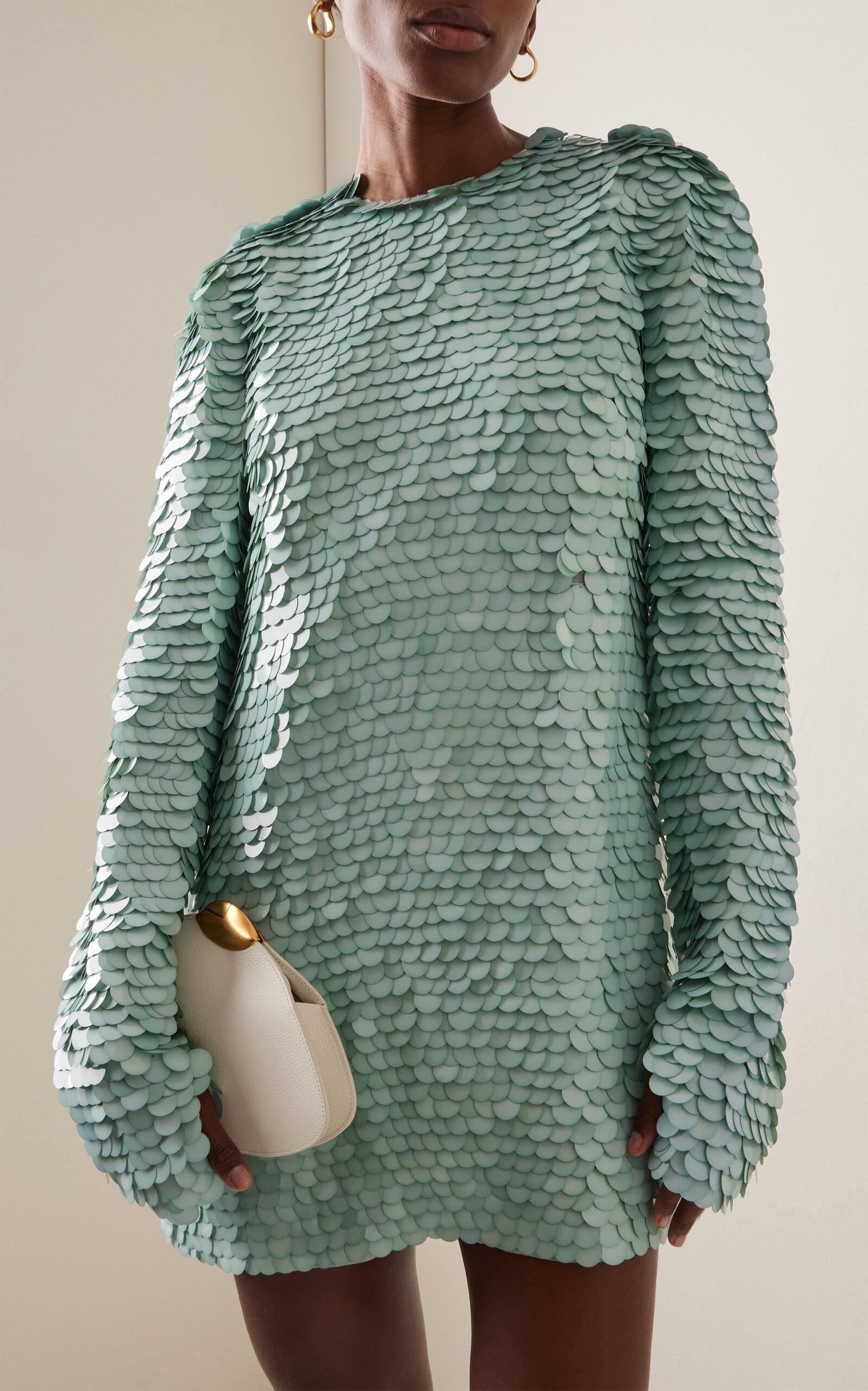 Zimmermann Eden Sequined Silk Mini Dress in Green | Lyst