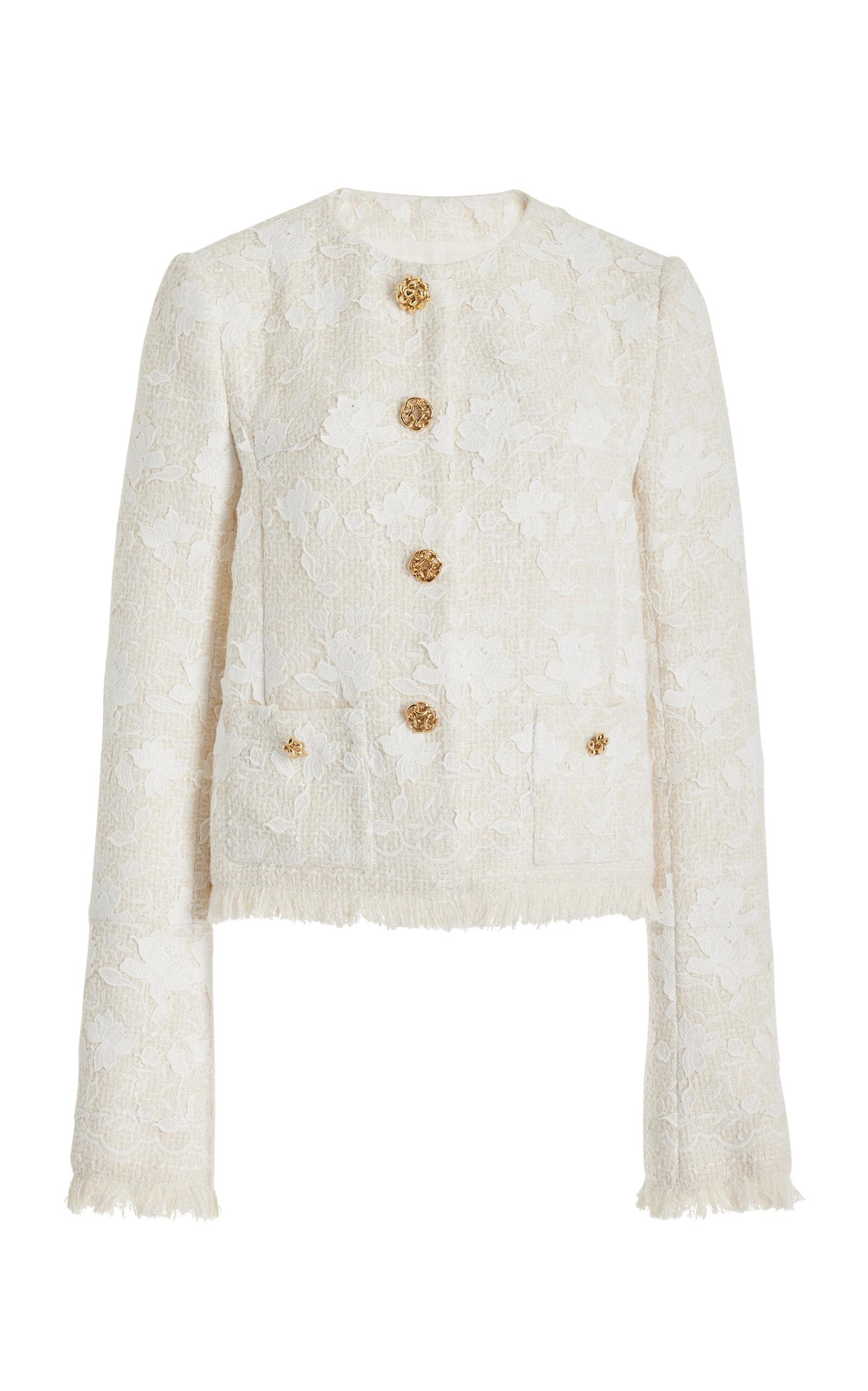 【OSCAR DE LA RENTA】チェック cotton-blend tweed ジャケット Oscar de la Renta Cotton Tweed Jacket — UFO No More