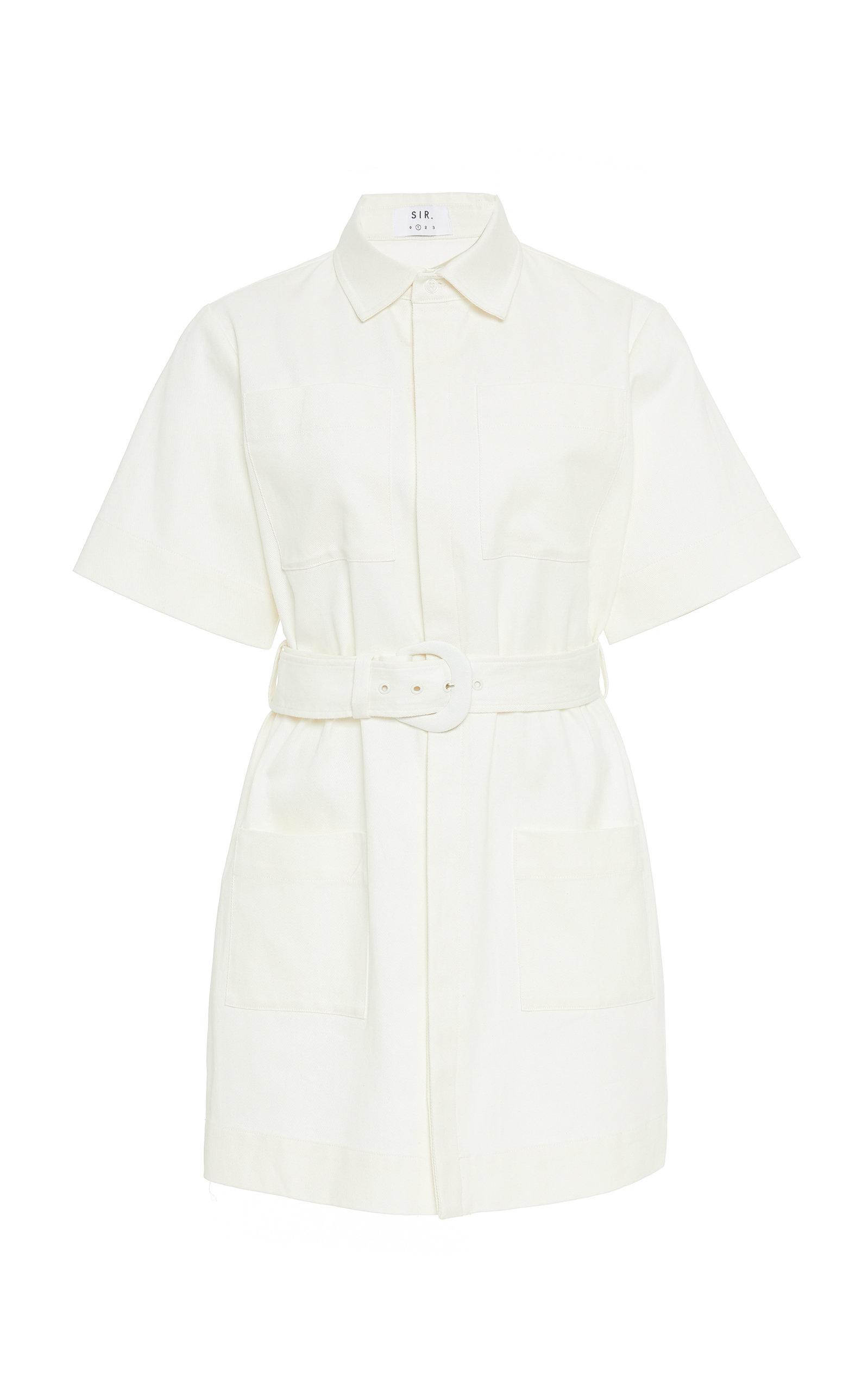 white button down mini dress