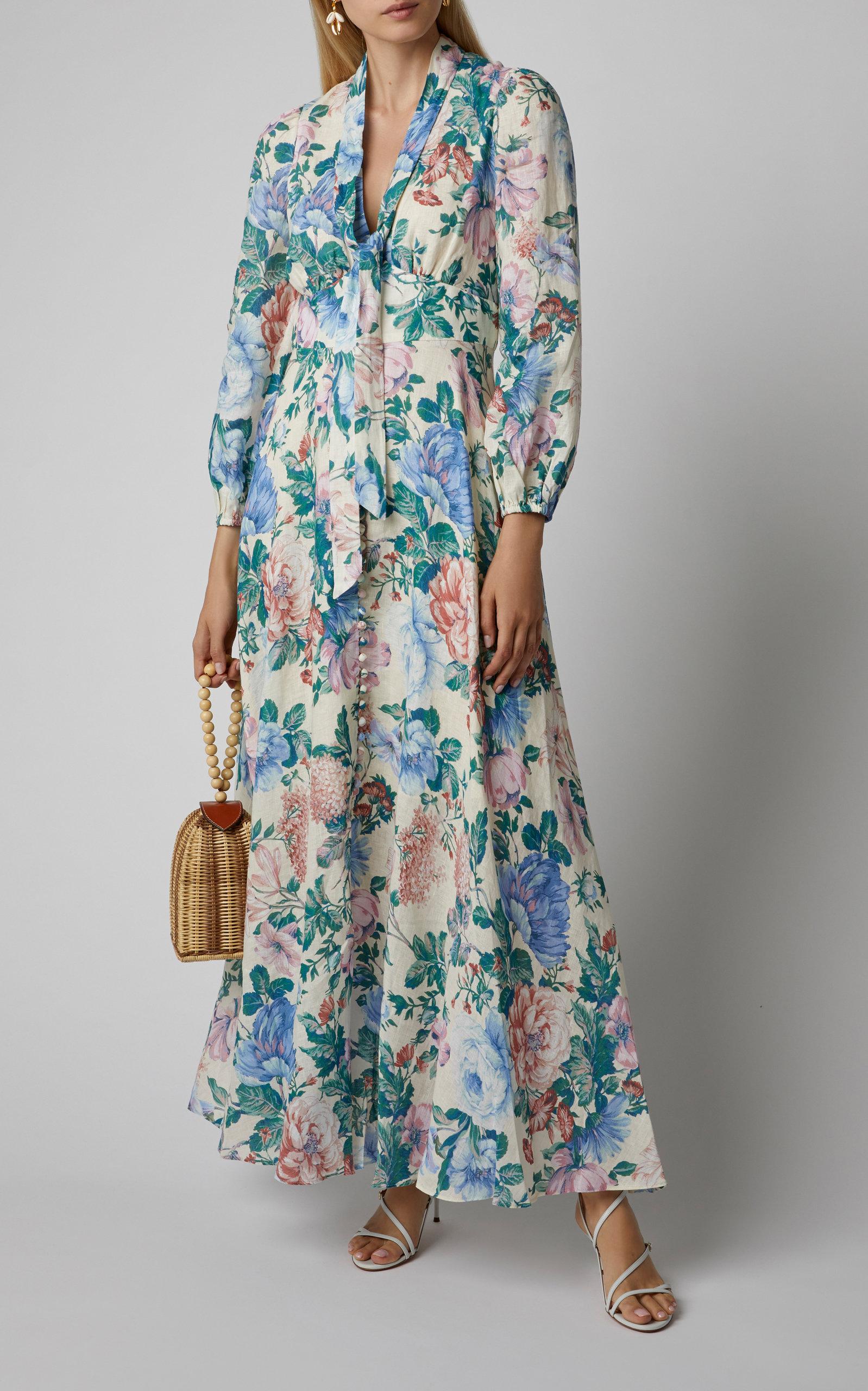 Zimmermann Verity Plunge Linen Dress | Lyst