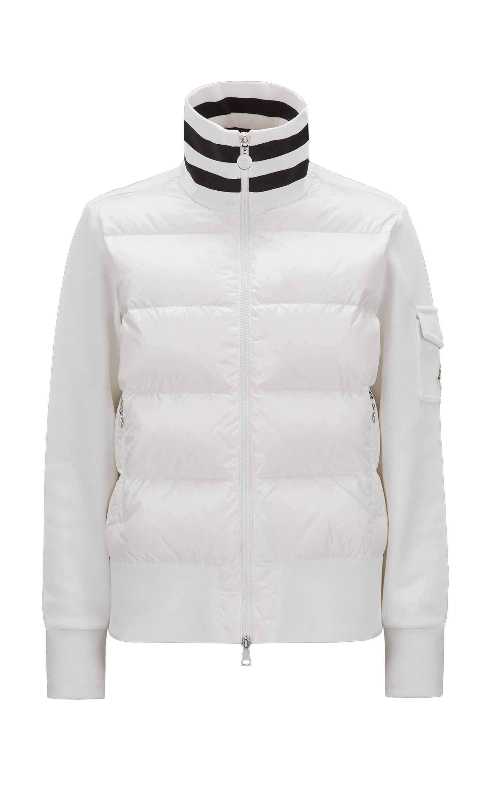 Moncler Zip-front Down Cardigan in White | Lyst