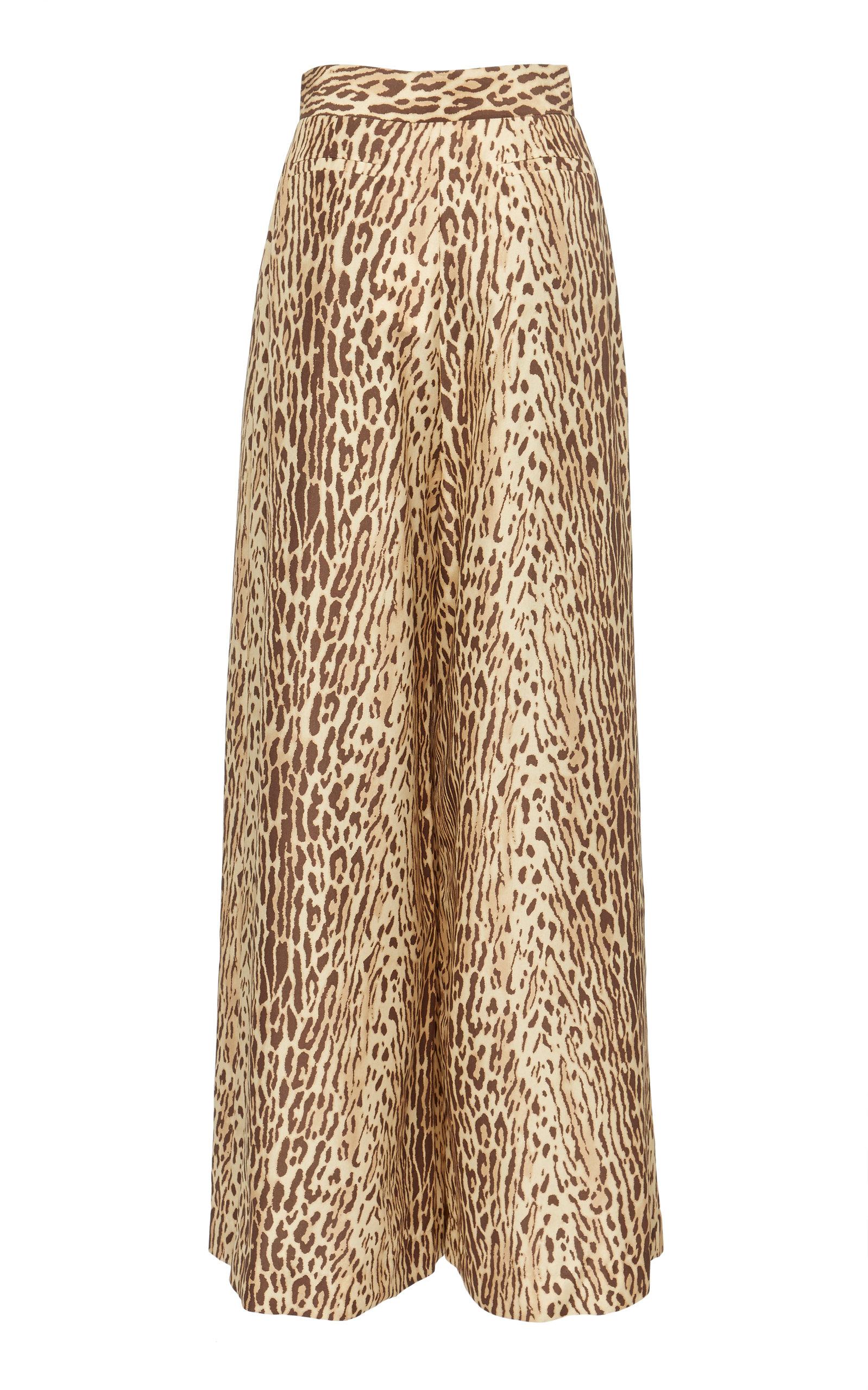 Espionage Silk Wide-leg Pants in Animal 