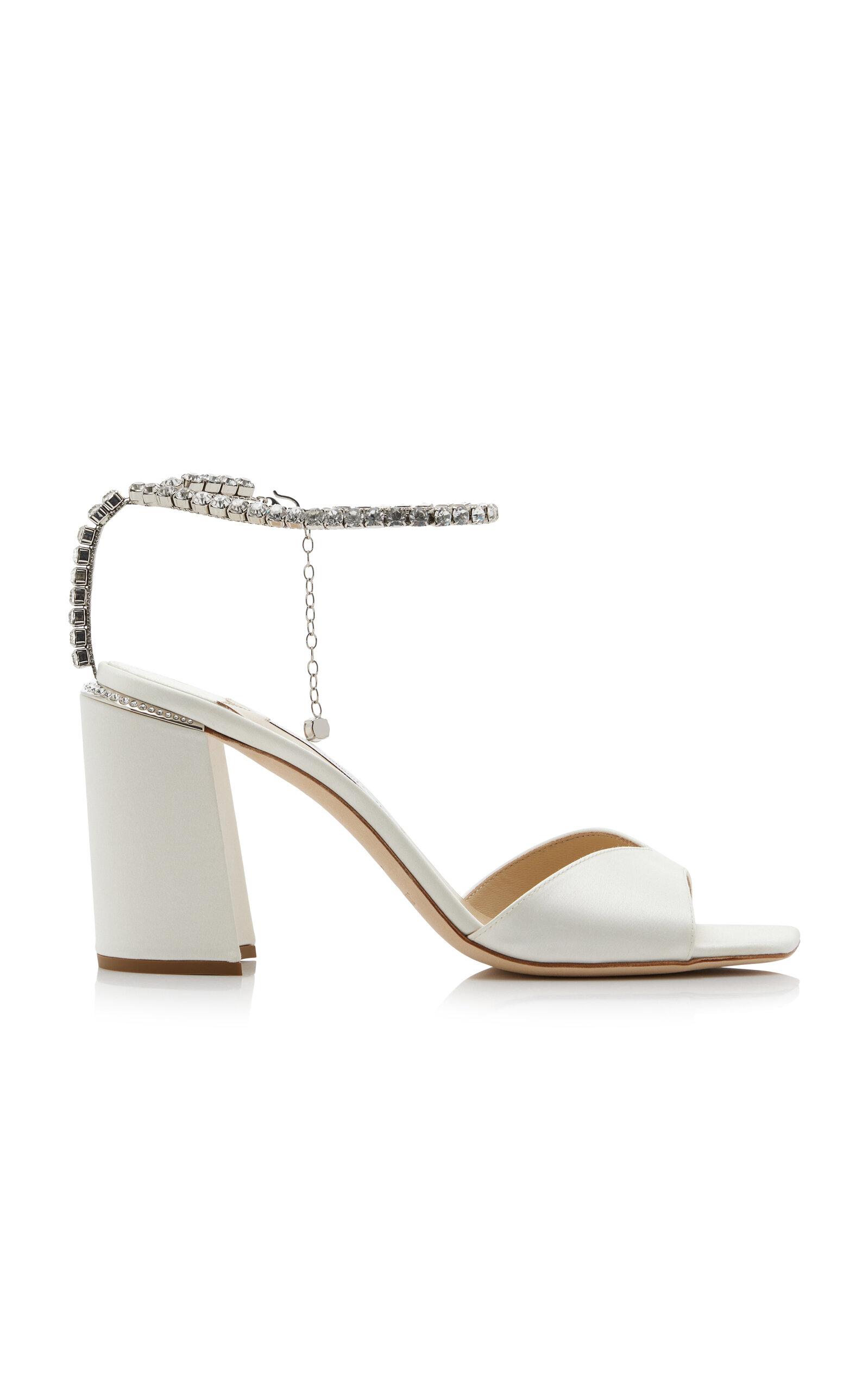 JIMMY CHOO - Saeda 100 Crystal Chain Embellishment Sandals