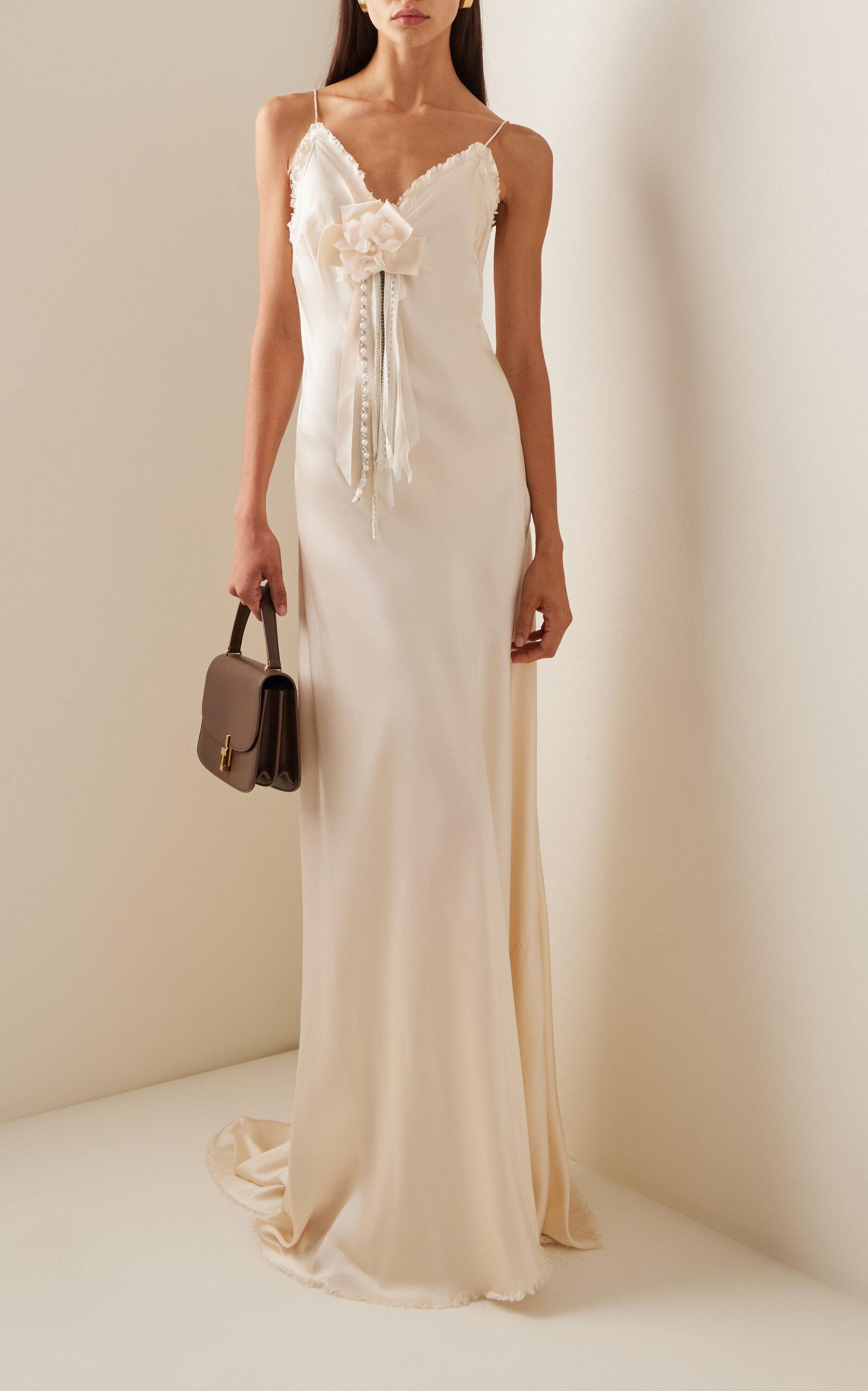 LoveShackFancy Elizabella Silk Maxi Dress in White | Lyst LoveShackFancy Elizabella Silk Maxi Dress in White | Lyst